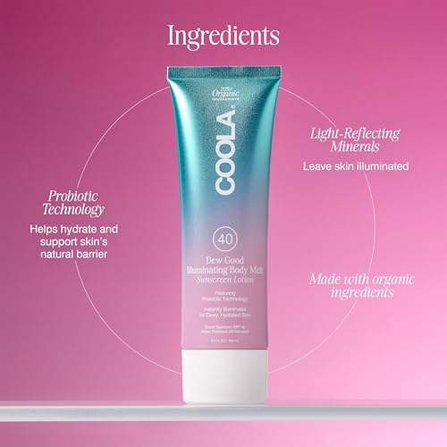 COOLA Organic Dew Good Illuminating Probiotic Serum with SPF 30, Dermatologist Tested Sunscreen with Plant-Derived BlueScreen Digital De-Stress Technology, 1.15 Fl Oz