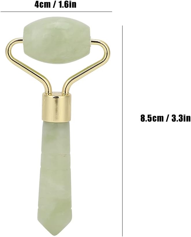 Jade Stone Facial Roller, 3.3x1.6in Face Massager, Face Massage Roller, Facial Massager Roller, Mini Handheld Multifunctional Skin Tightening Facial Massager Tool for Face Beauty Face Lifting
