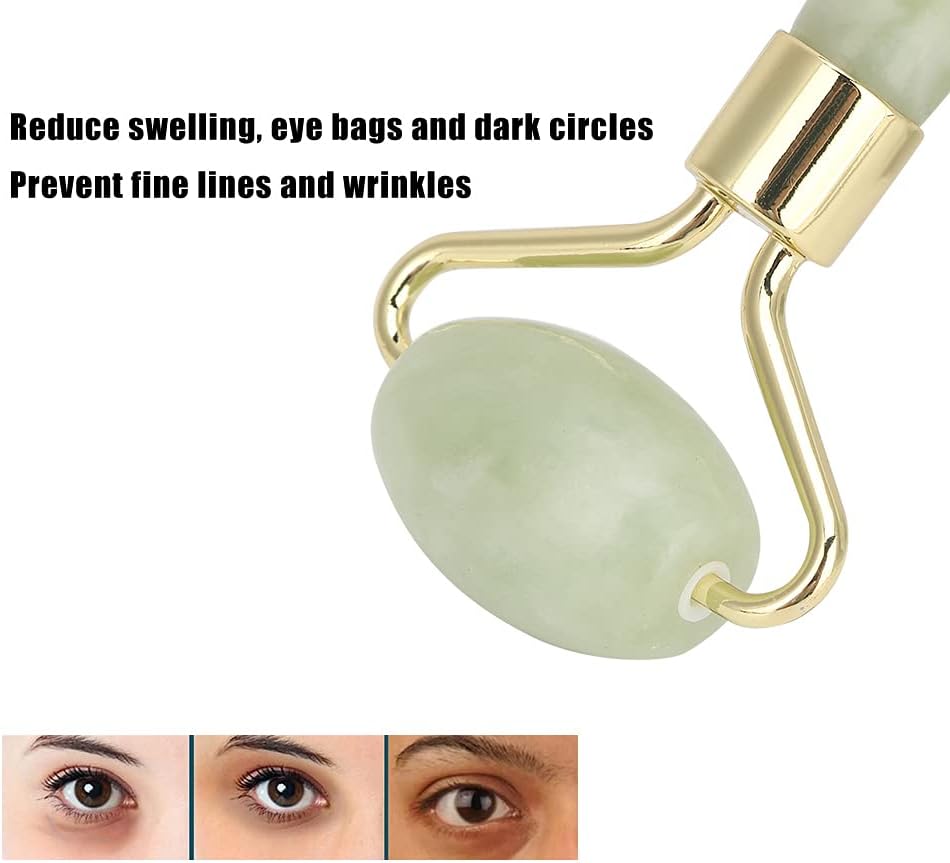 Jade Stone Facial Roller, 3.3x1.6in Face Massager, Face Massage Roller, Facial Massager Roller, Mini Handheld Multifunctional Skin Tightening Facial Massager Tool for Face Beauty Face Lifting