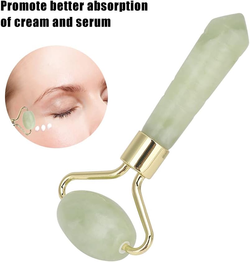 Jade Stone Facial Roller, 3.3x1.6in Face Massager, Face Massage Roller, Facial Massager Roller, Mini Handheld Multifunctional Skin Tightening Facial Massager Tool for Face Beauty Face Lifting