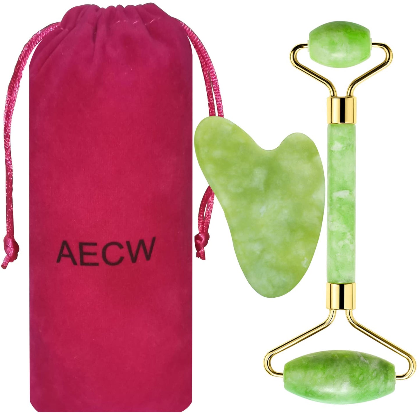 Natural Jade Roller for Face Eyes Tool Jade Facial Roller Noiseless Facial Massage Roller
