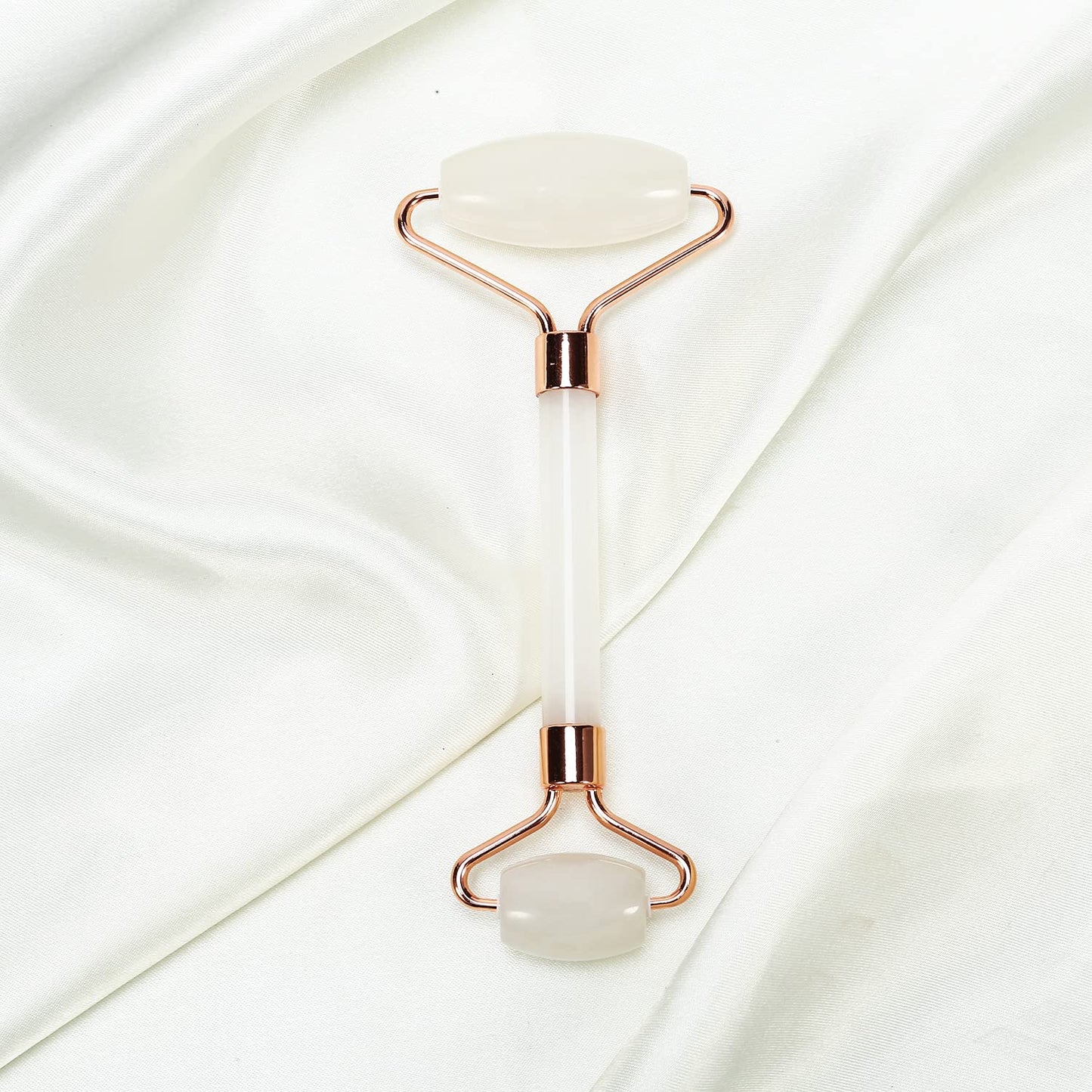 Natural Jade Roller for Face - Aging Wrinkles, Puffiness Facial Skin Massager Treatment Therapy - Premium Jade Stone, by Crystal Lemon (Rose Quartz)