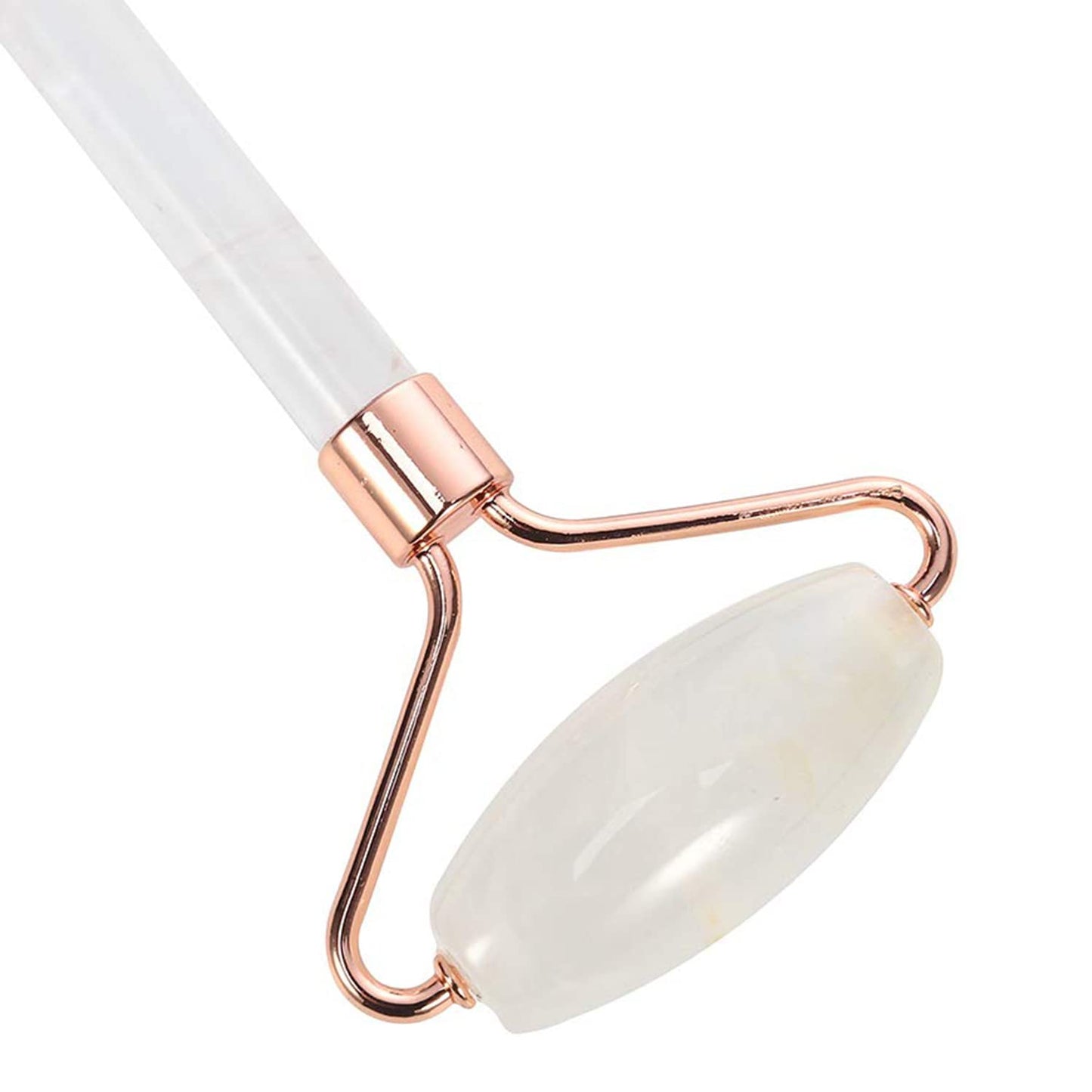 Natural Jade Roller for Face - Aging Wrinkles, Puffiness Facial Skin Massager Treatment Therapy - Premium Jade Stone, by Crystal Lemon (Rose Quartz)