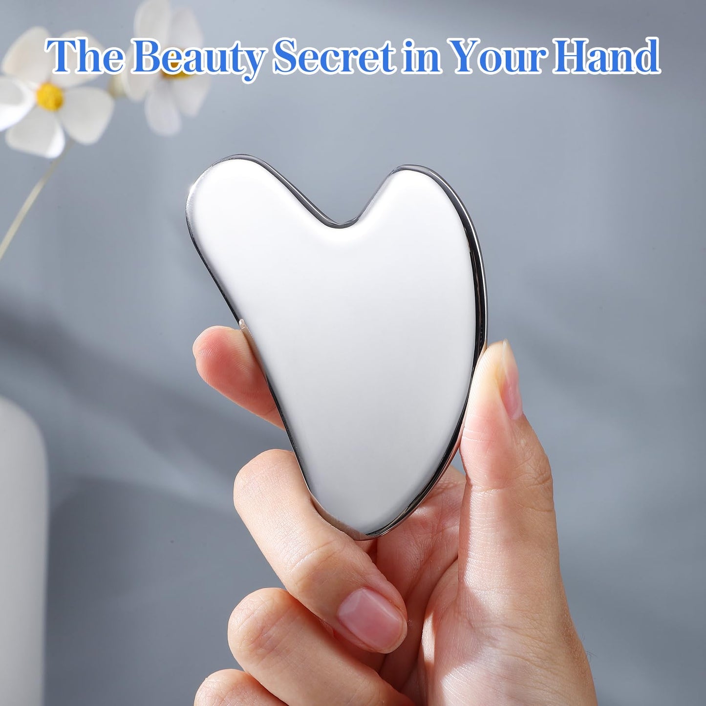rosenice Gua Sha Facial Tools Guasha Tool Gua Sha Jade Stone Manual Massage Sticks for Jawline Sculpting and Puffiness Reducing for Face Body Relieve Muscle Tensions Reduce Festive Gifts