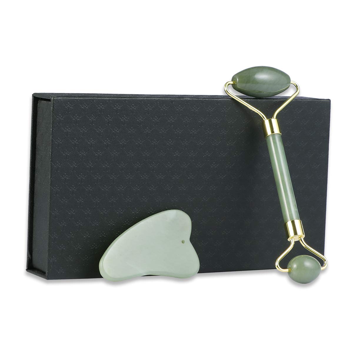 rosenice Gua Sha Facial Tools Guasha Tool Gua Sha Jade Stone Manual Massage Sticks for Jawline Sculpting and Puffiness Reducing for Face Body Relieve Muscle Tensions Reduce Festive Gifts