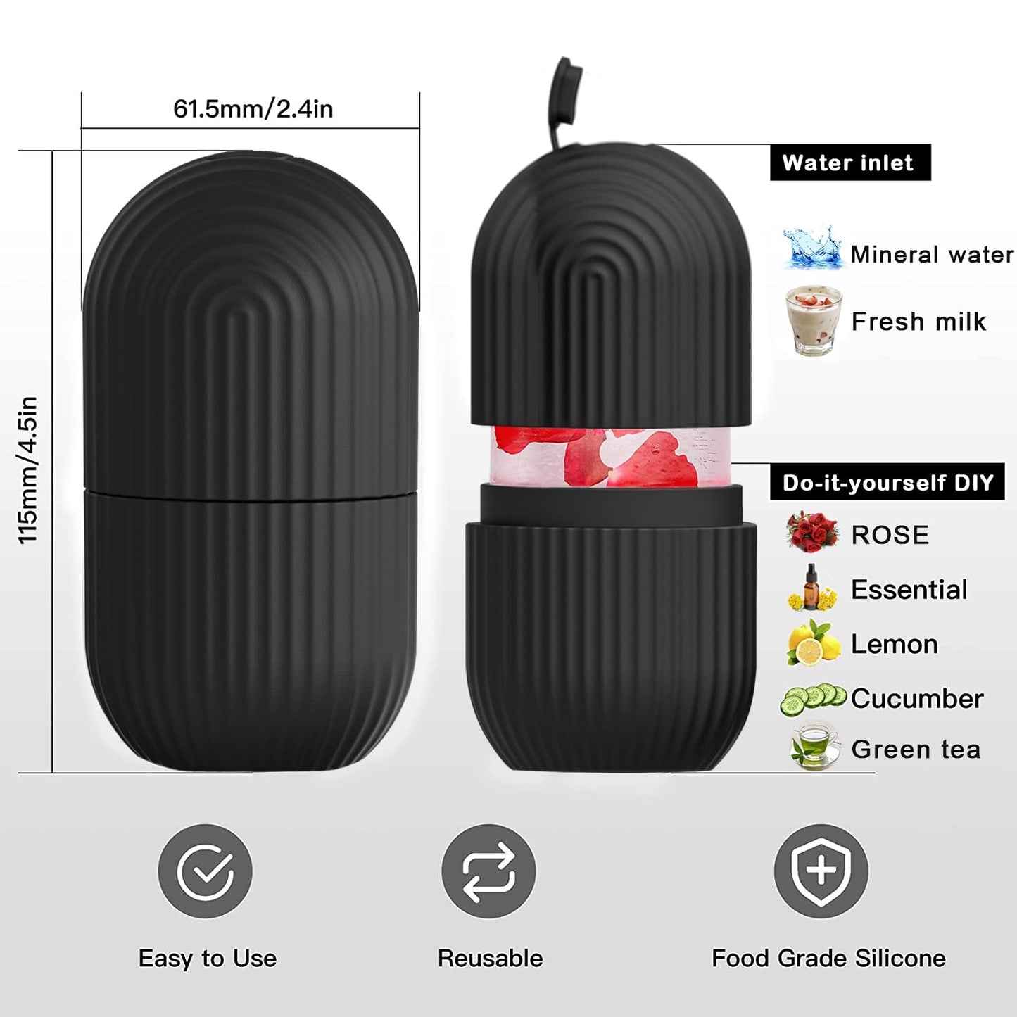 XHJRI Ice Cube Roller Massager for Face, Eyes and Neck Naturally Conditioning and Skin Care,De-Puff Eye Bags,Reduce Migraine Pain,Reusable Massage Silicone Ice Mold (Pink)