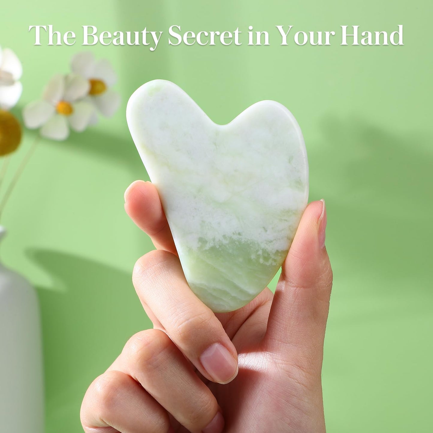 rosenice Gua Sha Facial Tools Guasha Tool Gua Sha Jade Stone Manual Massage Sticks for Jawline Sculpting and Puffiness Reducing for Face Body Relieve Muscle Tensions Reduce Festive Gifts