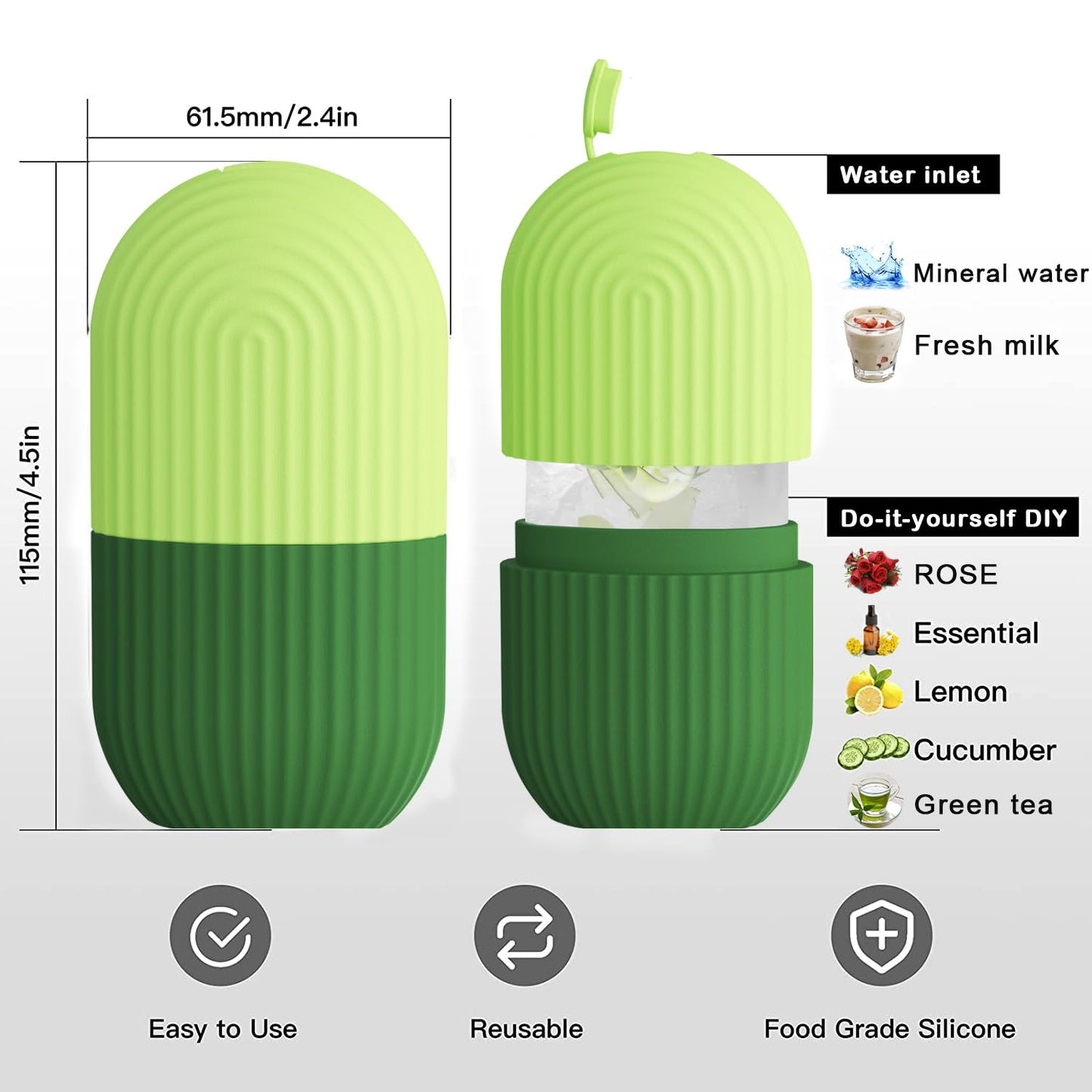 XHJRI Ice Cube Roller Massager for Face, Eyes and Neck Naturally Conditioning and Skin Care,De-Puff Eye Bags,Reduce Migraine Pain,Reusable Massage Silicone Ice Mold (Pink)