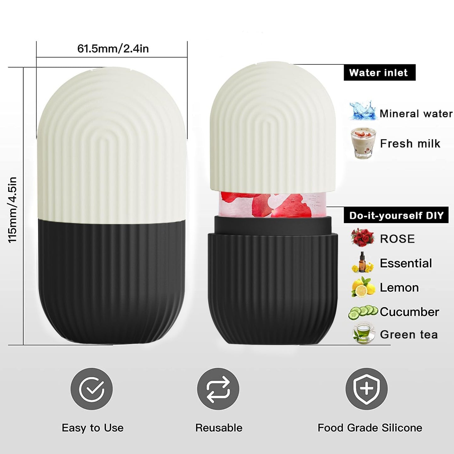 XHJRI Ice Cube Roller Massager for Face, Eyes and Neck Naturally Conditioning and Skin Care,De-Puff Eye Bags,Reduce Migraine Pain,Reusable Massage Silicone Ice Mold (Pink)