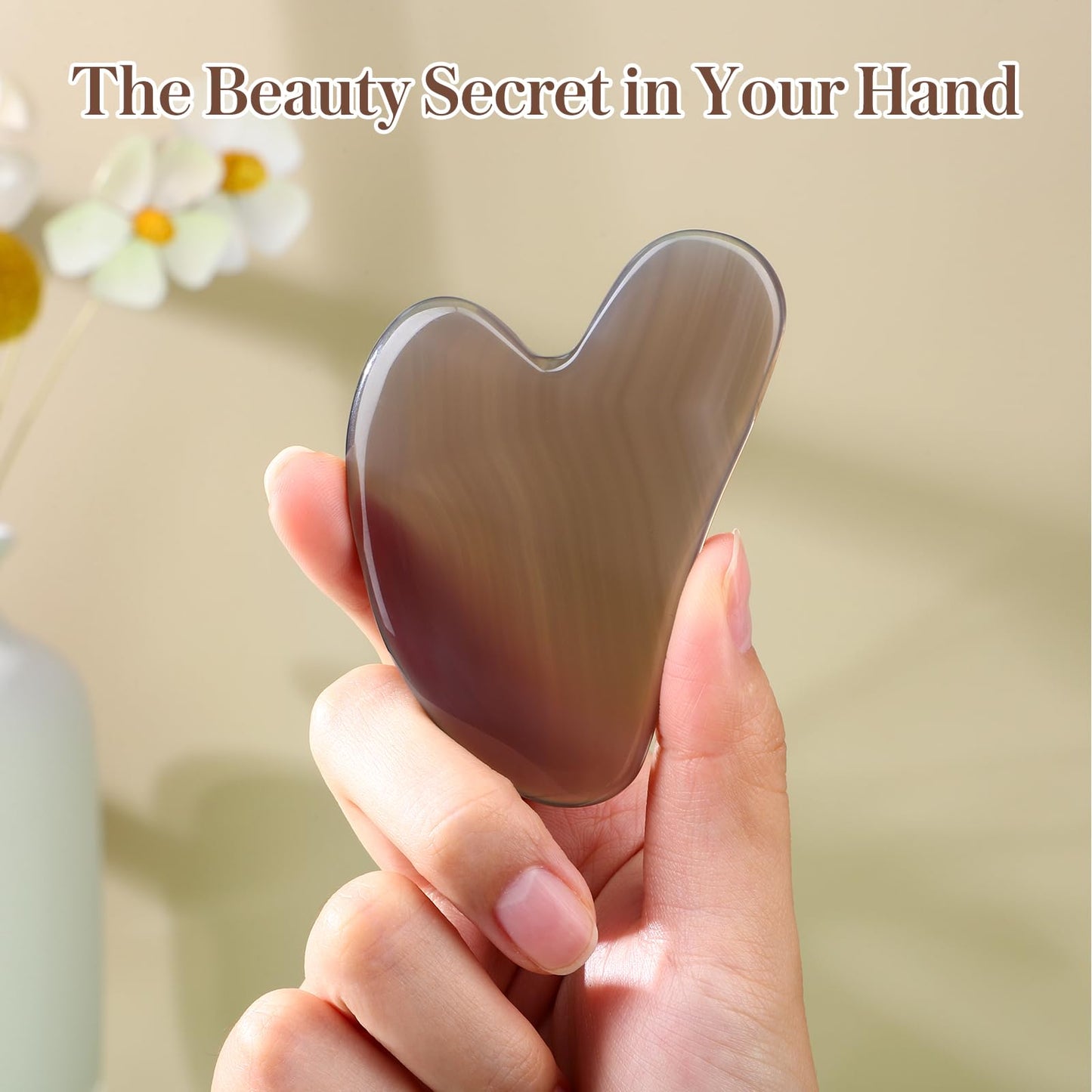 rosenice Gua Sha Facial Tools Guasha Tool Gua Sha Jade Stone Manual Massage Sticks for Jawline Sculpting and Puffiness Reducing for Face Body Relieve Muscle Tensions Reduce Festive Gifts