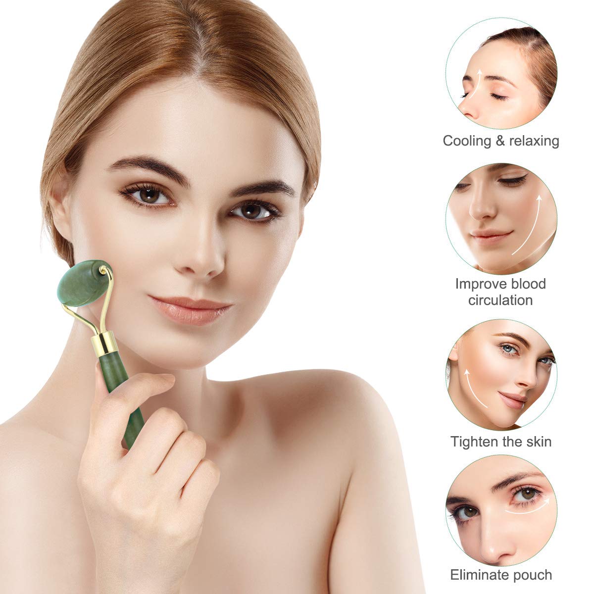 rosenice Gua Sha Facial Tools Guasha Tool Gua Sha Jade Stone Manual Massage Sticks for Jawline Sculpting and Puffiness Reducing for Face Body Relieve Muscle Tensions Reduce Festive Gifts