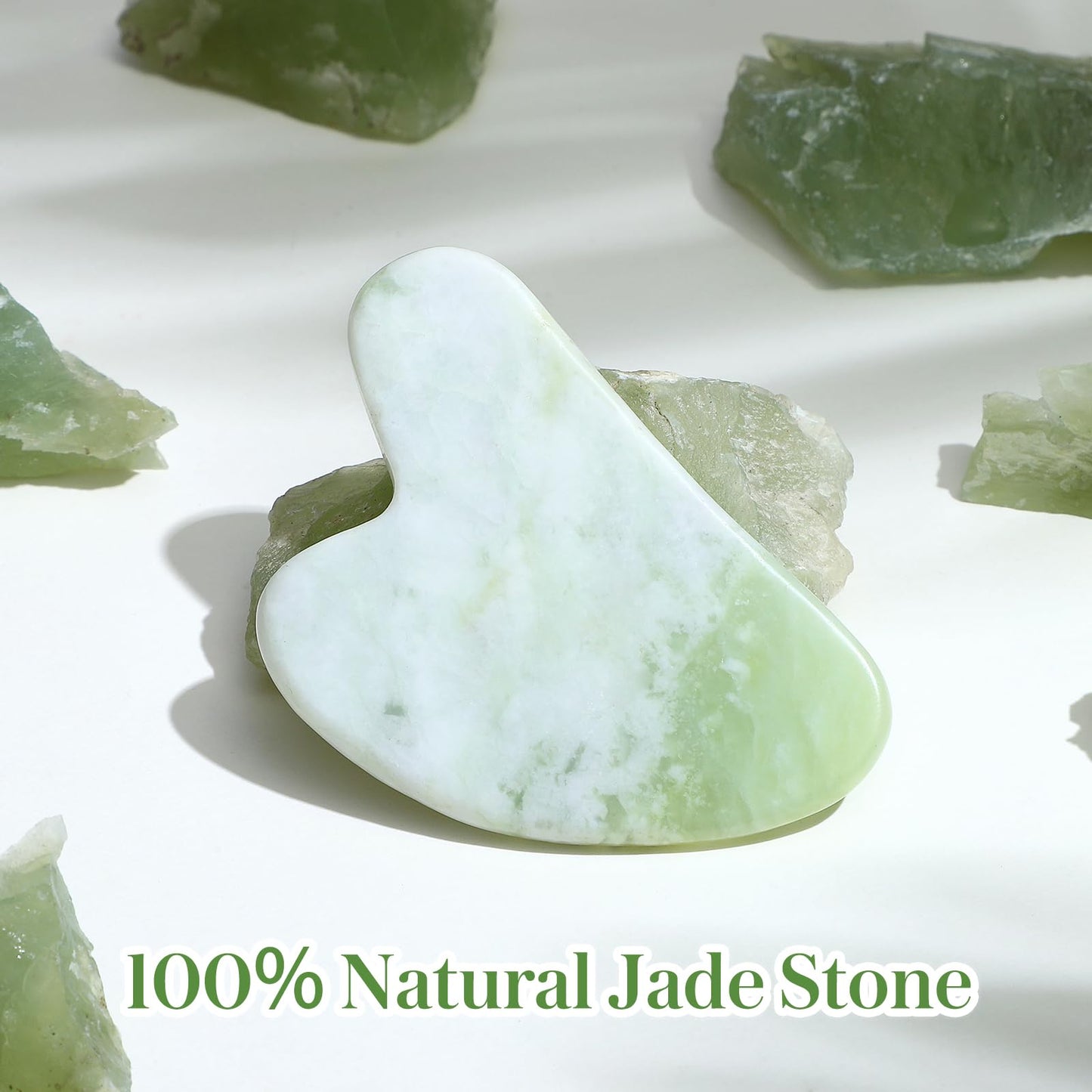 rosenice Gua Sha Facial Tools Guasha Tool Gua Sha Jade Stone Manual Massage Sticks for Jawline Sculpting and Puffiness Reducing for Face Body Relieve Muscle Tensions Reduce Festive Gifts