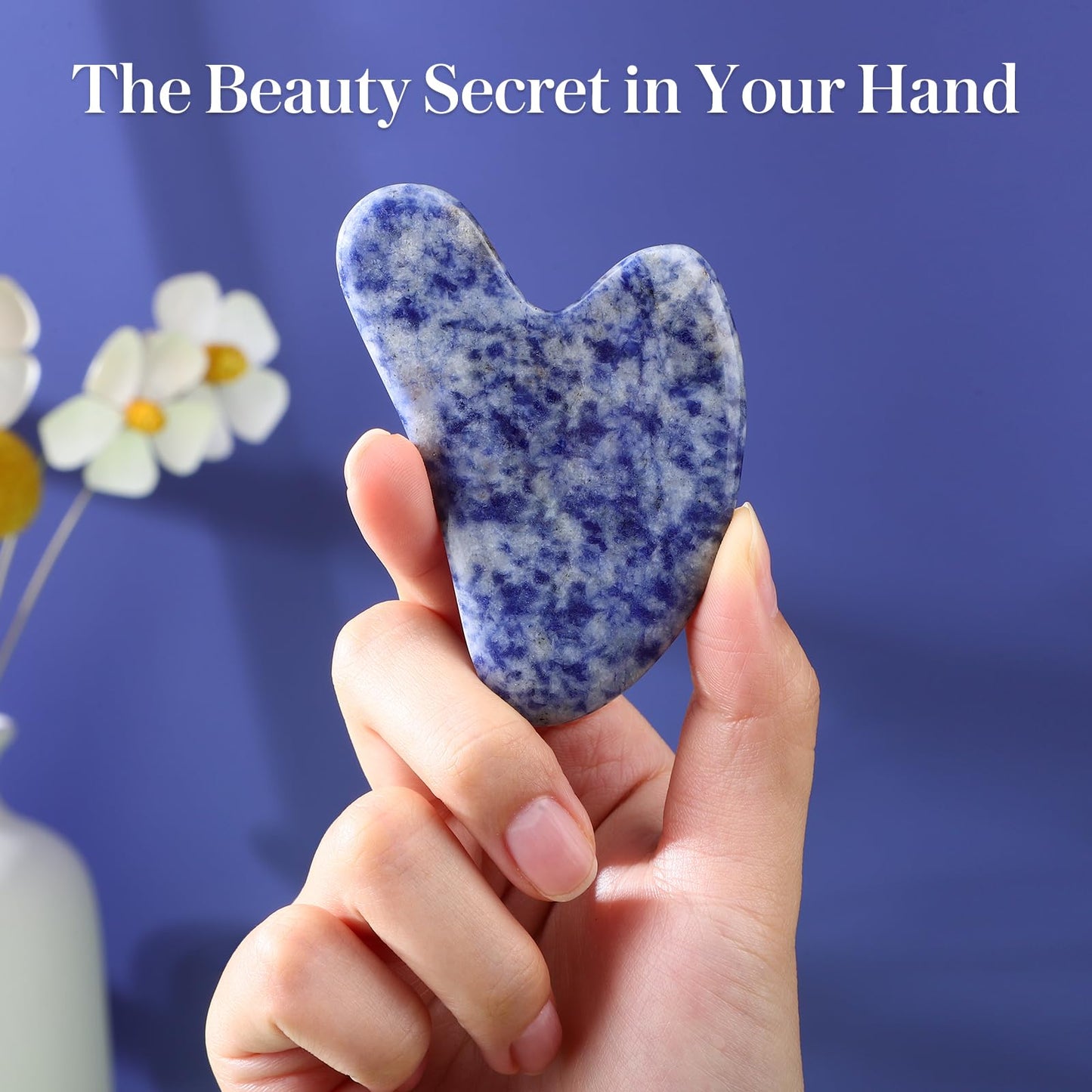 rosenice Gua Sha Facial Tools Guasha Tool Gua Sha Jade Stone Manual Massage Sticks for Jawline Sculpting and Puffiness Reducing for Face Body Relieve Muscle Tensions Reduce Festive Gifts