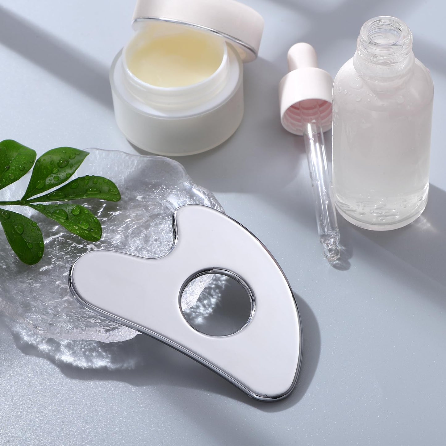 rosenice Gua Sha Facial Tools Guasha Tool Gua Sha Jade Stone Manual Massage Sticks for Jawline Sculpting and Puffiness Reducing for Face Body Relieve Muscle Tensions Reduce Festive Gifts