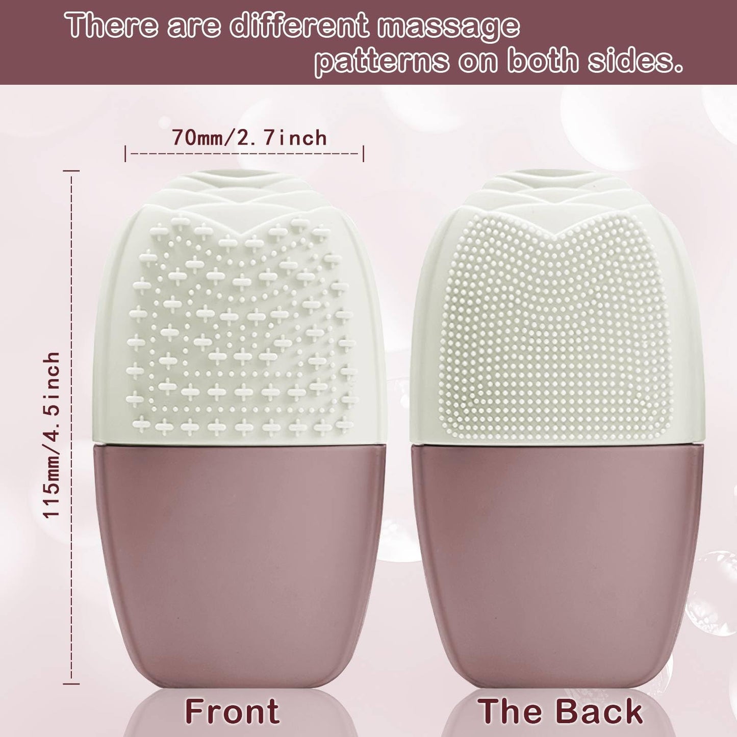 XHJRI Ice Cube Roller Massager for Face, Eyes and Neck Naturally Conditioning and Skin Care,De-Puff Eye Bags,Reduce Migraine Pain,Reusable Massage Silicone Ice Mold (Pink)