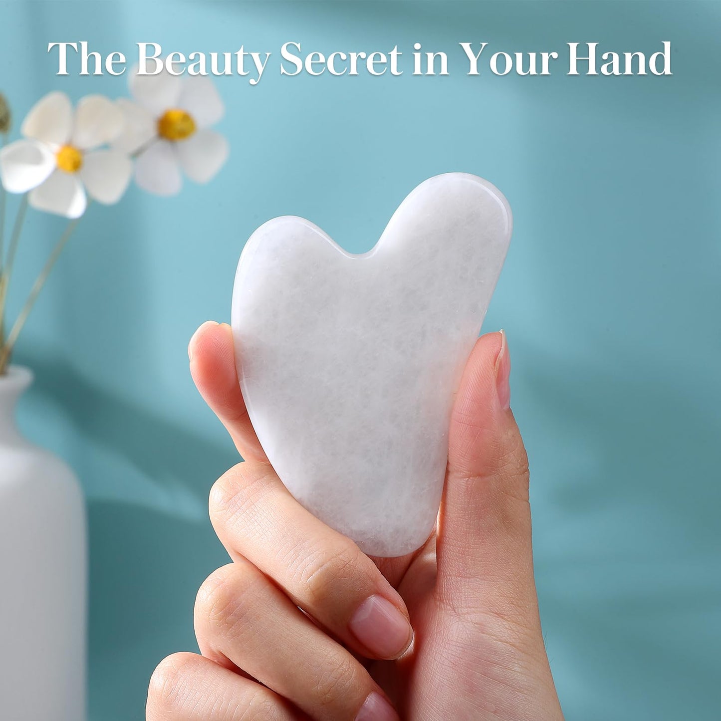 rosenice Gua Sha Facial Tools Guasha Tool Gua Sha Jade Stone Manual Massage Sticks for Jawline Sculpting and Puffiness Reducing for Face Body Relieve Muscle Tensions Reduce Festive Gifts