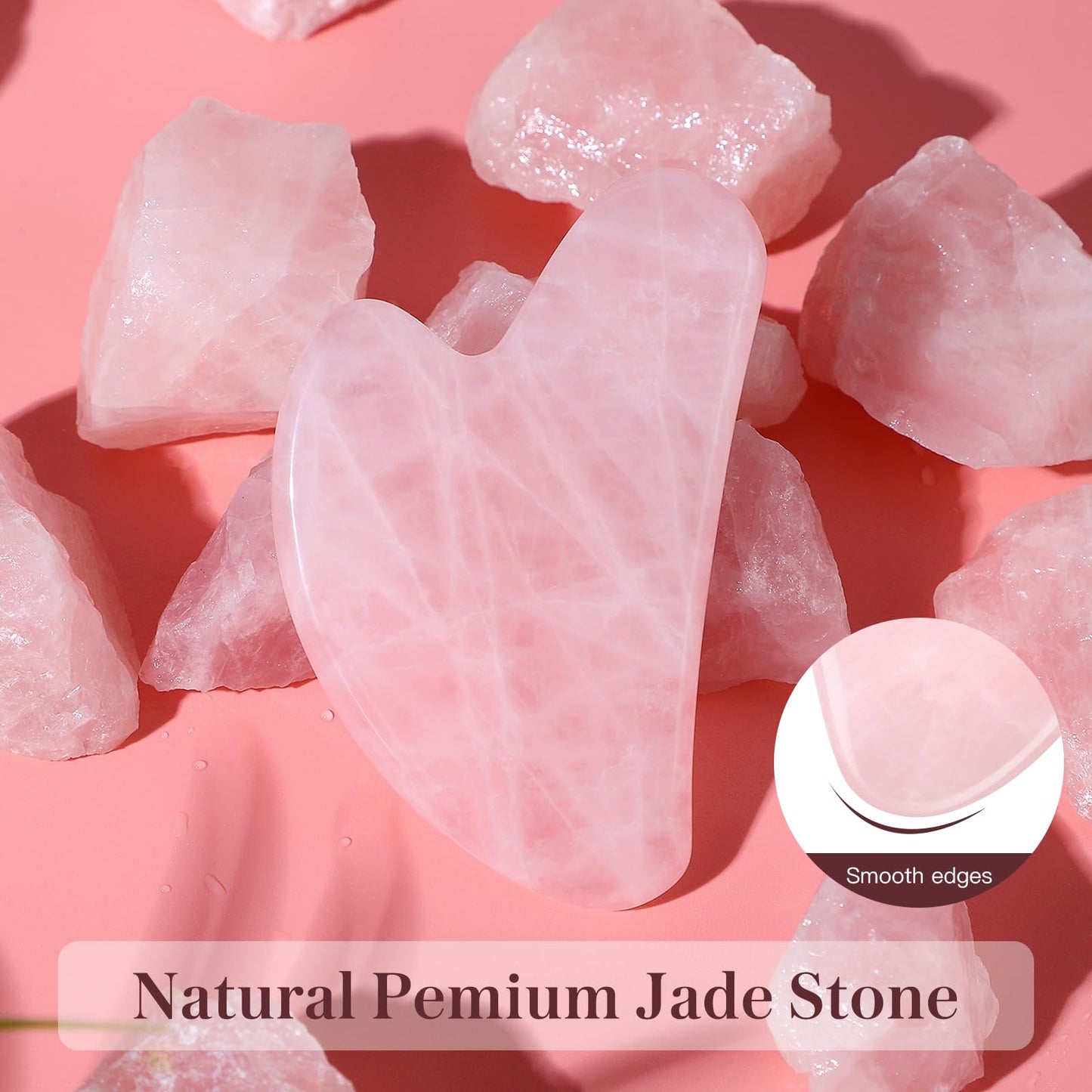 rosenice Gua Sha Facial Tools Guasha Tool Gua Sha Jade Stone Manual Massage Sticks for Jawline Sculpting and Puffiness Reducing for Face Body Relieve Muscle Tensions Reduce Festive Gifts