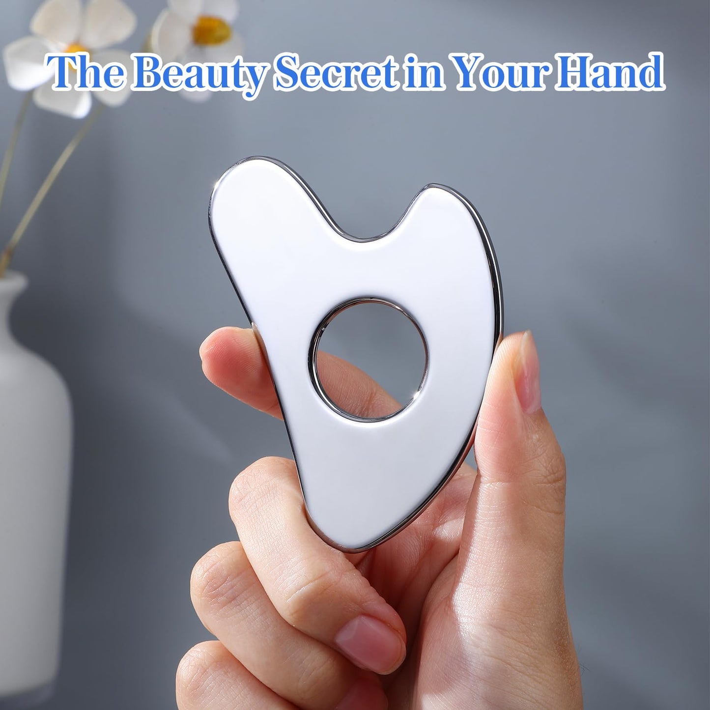rosenice Gua Sha Facial Tools Guasha Tool Gua Sha Jade Stone Manual Massage Sticks for Jawline Sculpting and Puffiness Reducing for Face Body Relieve Muscle Tensions Reduce Festive Gifts