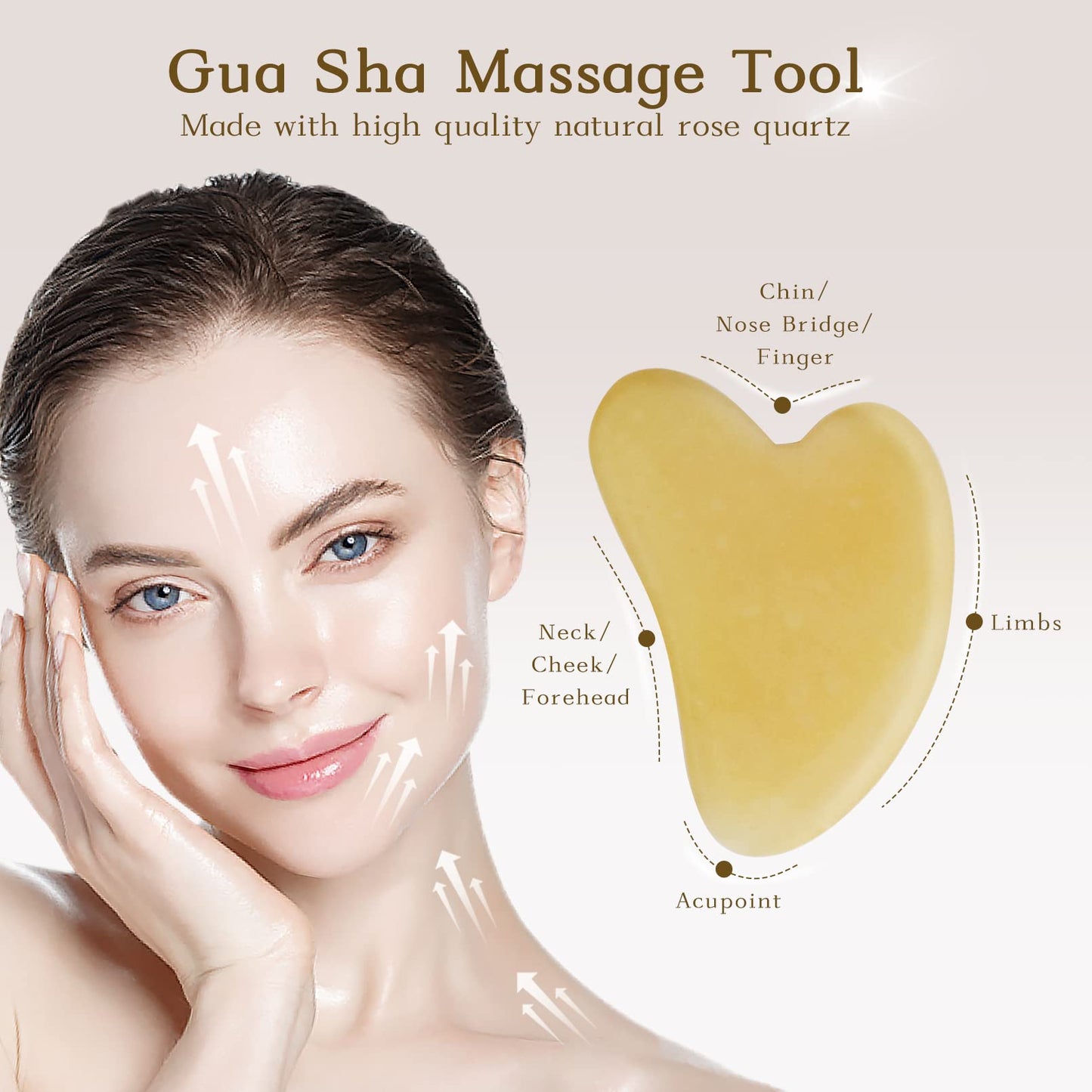 Jade Roller for Face Care, Yellow Guasha Tool for Face, Face Roller Skin Care to Reduce Wrinkles and Lifting