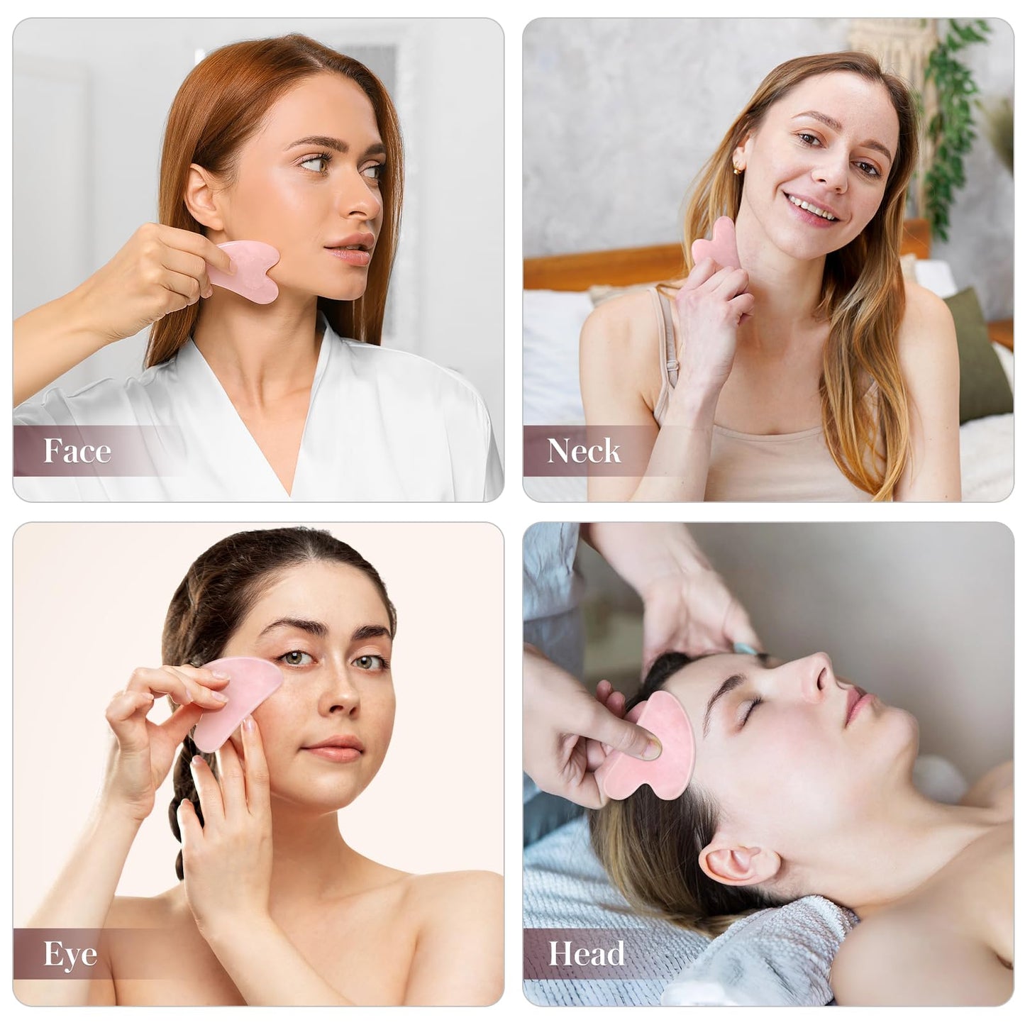 rosenice Gua Sha Facial Tools Guasha Tool Gua Sha Jade Stone Manual Massage Sticks for Jawline Sculpting and Puffiness Reducing for Face Body Relieve Muscle Tensions Reduce Festive Gifts