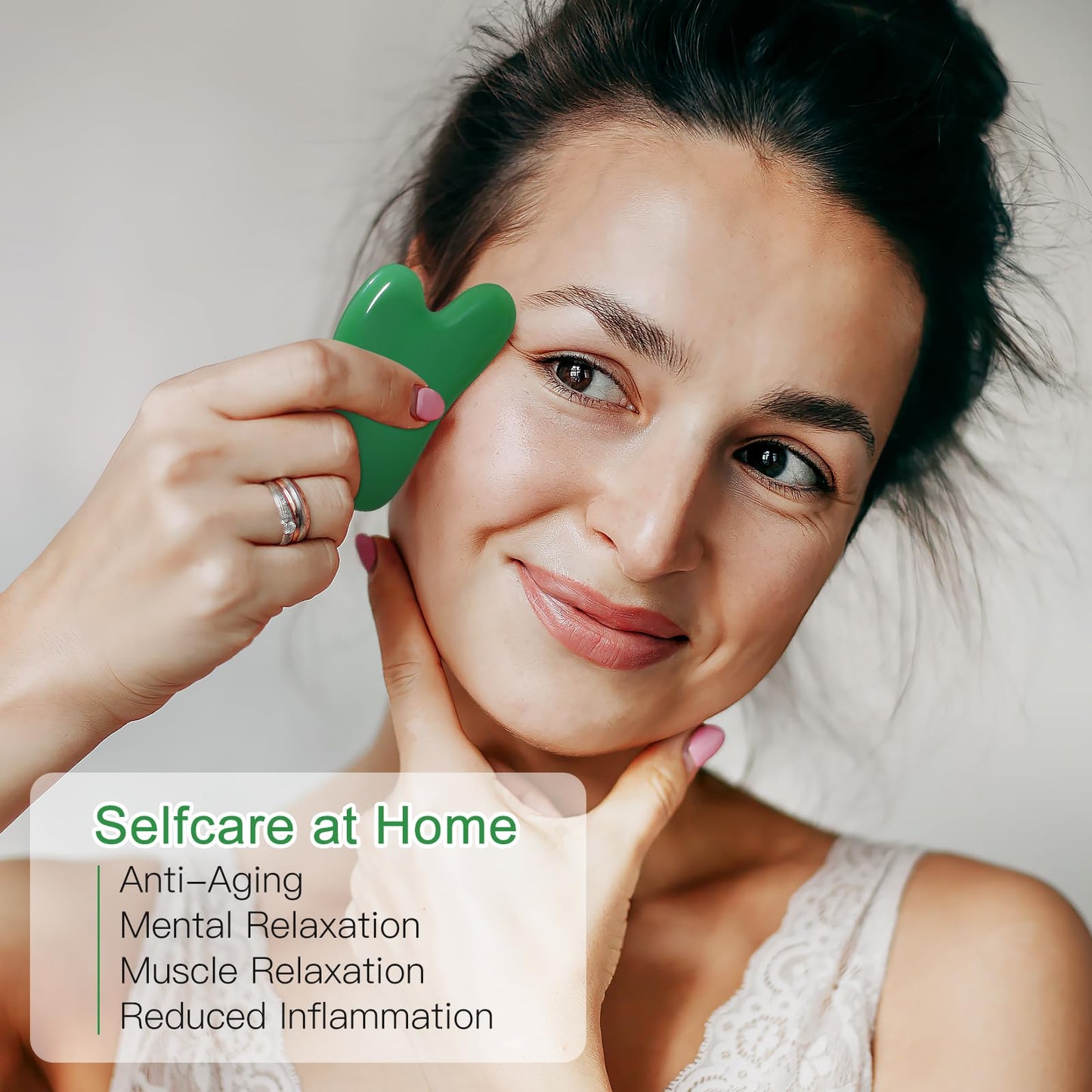 rosenice Gua Sha Facial Tools Guasha Tool Gua Sha Jade Stone Manual Massage Sticks for Jawline Sculpting and Puffiness Reducing for Face Body Relieve Muscle Tensions Reduce Festive Gifts