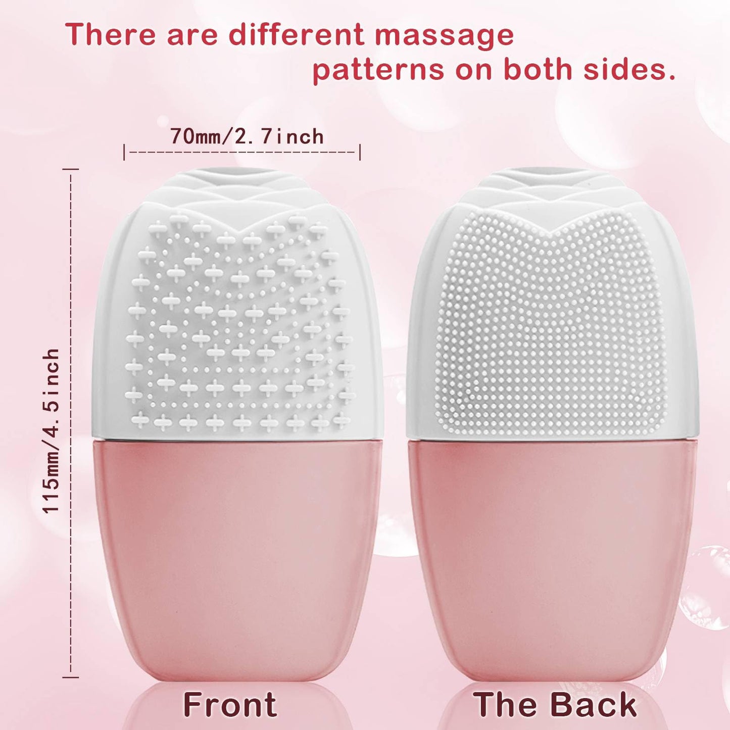 XHJRI Ice Cube Roller Massager for Face, Eyes and Neck Naturally Conditioning and Skin Care,De-Puff Eye Bags,Reduce Migraine Pain,Reusable Massage Silicone Ice Mold (Pink)