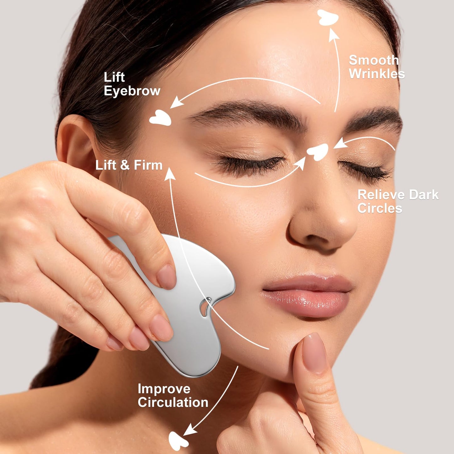 rosenice Gua Sha Facial Tools Guasha Tool Gua Sha Jade Stone Manual Massage Sticks for Jawline Sculpting and Puffiness Reducing for Face Body Relieve Muscle Tensions Reduce Festive Gifts