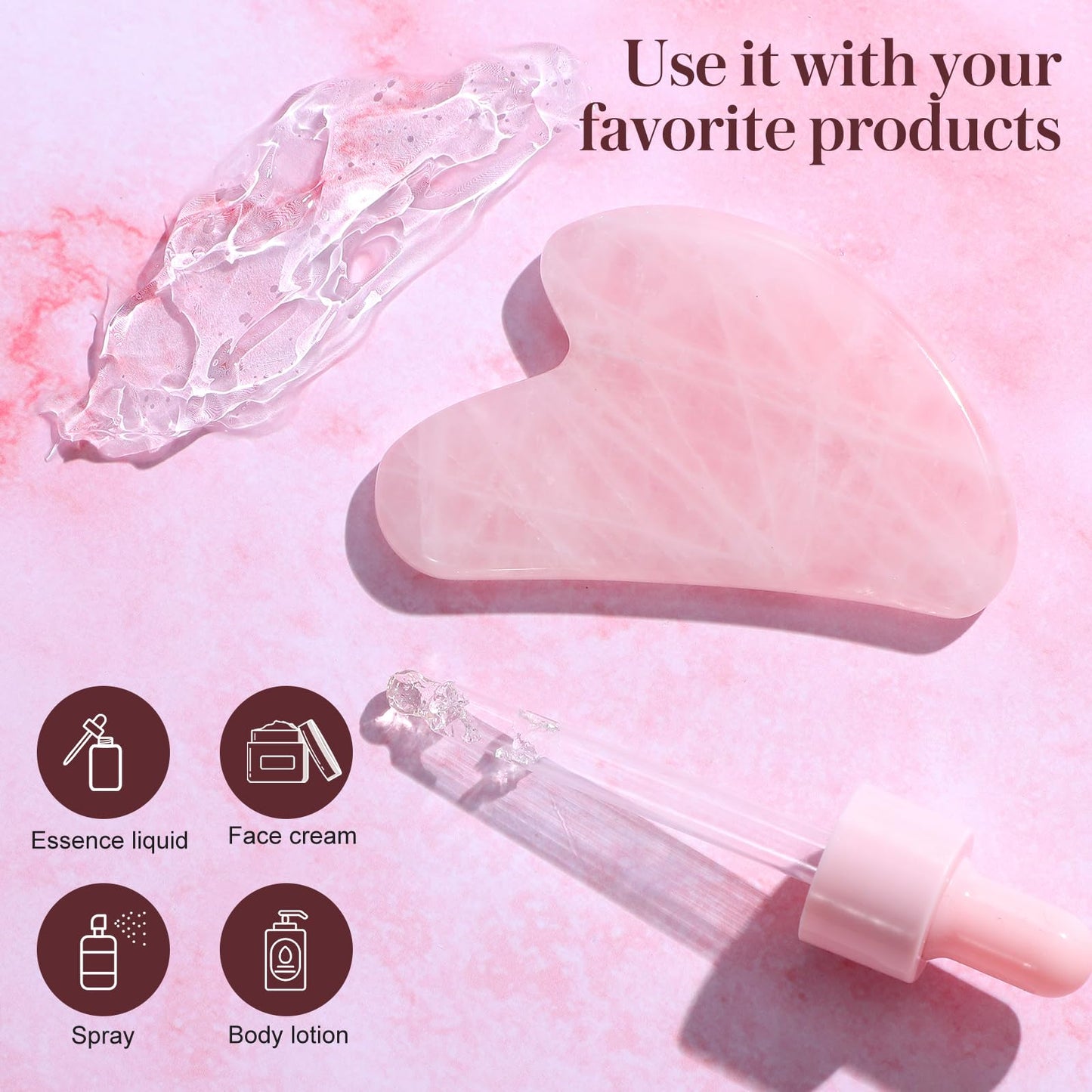 rosenice Gua Sha Facial Tools Guasha Tool Gua Sha Jade Stone Manual Massage Sticks for Jawline Sculpting and Puffiness Reducing for Face Body Relieve Muscle Tensions Reduce Festive Gifts