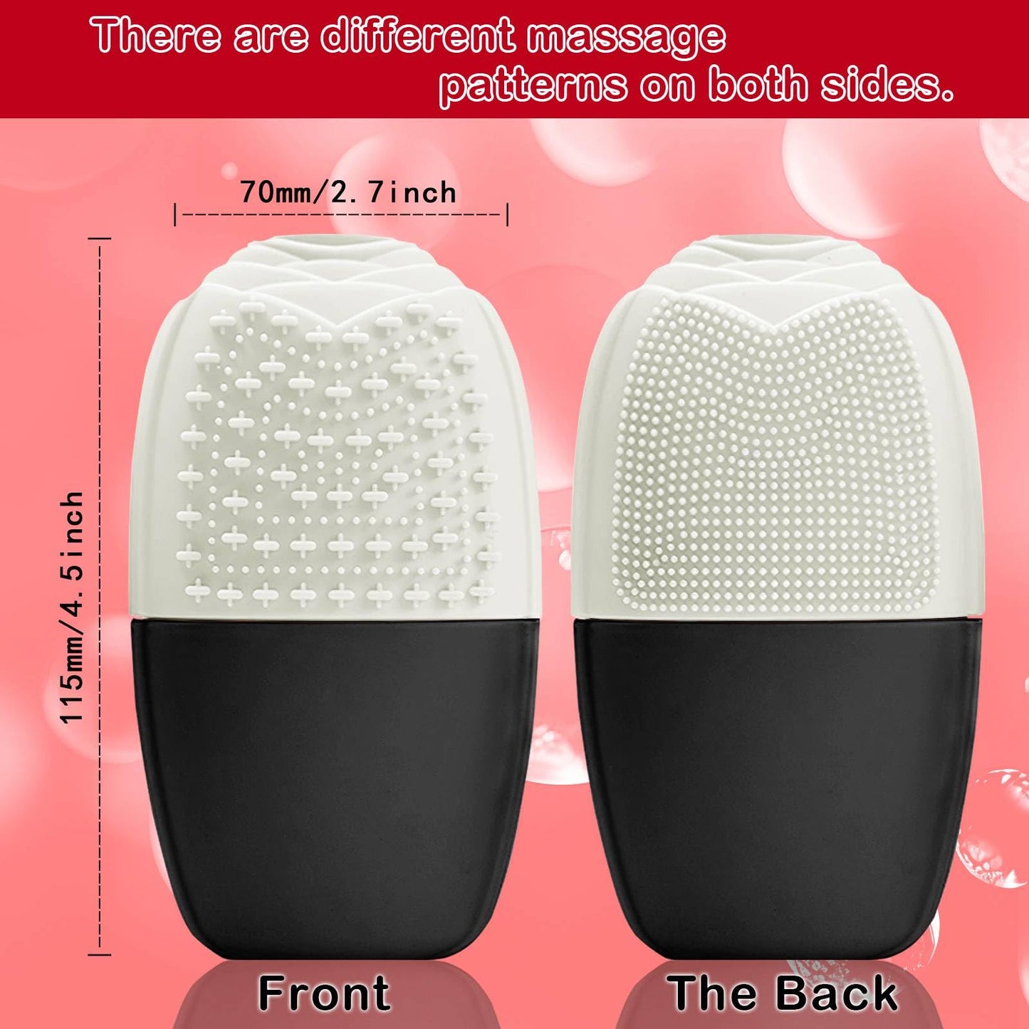 XHJRI Ice Cube Roller Massager for Face, Eyes and Neck Naturally Conditioning and Skin Care,De-Puff Eye Bags,Reduce Migraine Pain,Reusable Massage Silicone Ice Mold (Pink)