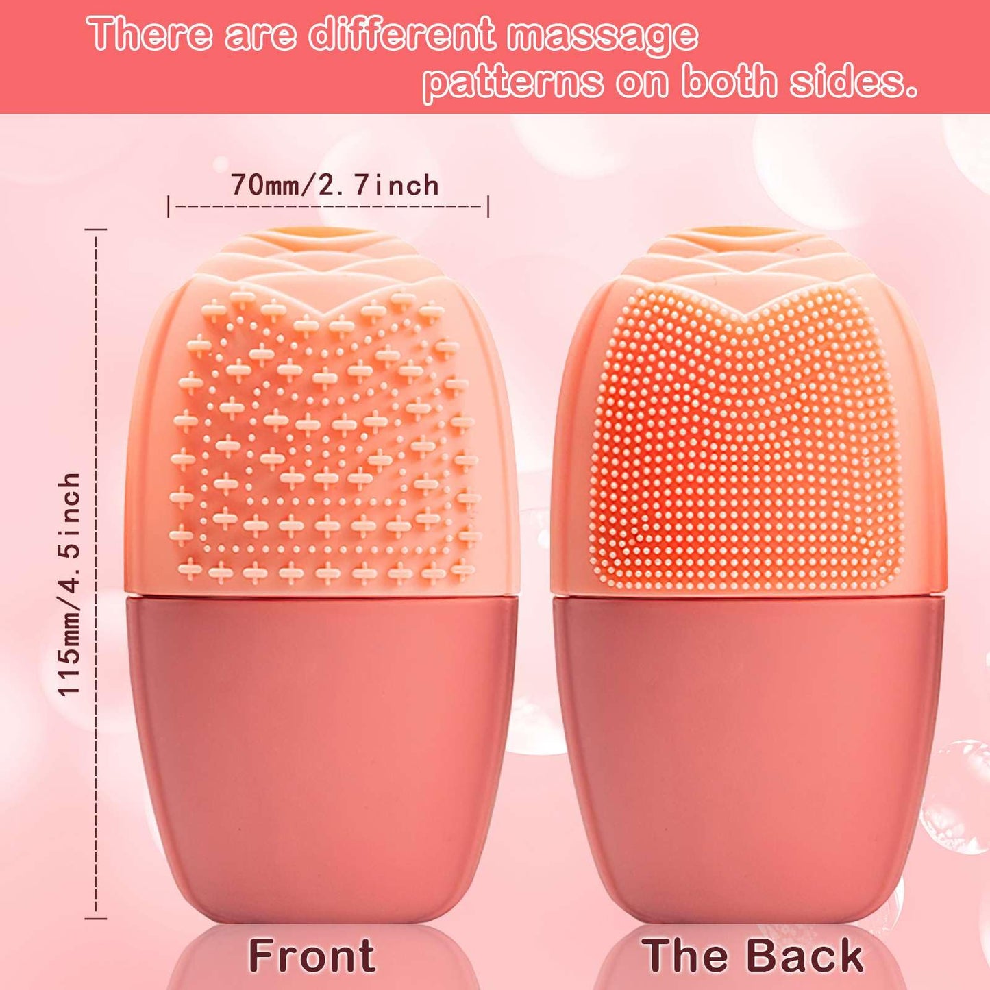 XHJRI Ice Cube Roller Massager for Face, Eyes and Neck Naturally Conditioning and Skin Care,De-Puff Eye Bags,Reduce Migraine Pain,Reusable Massage Silicone Ice Mold (Pink)