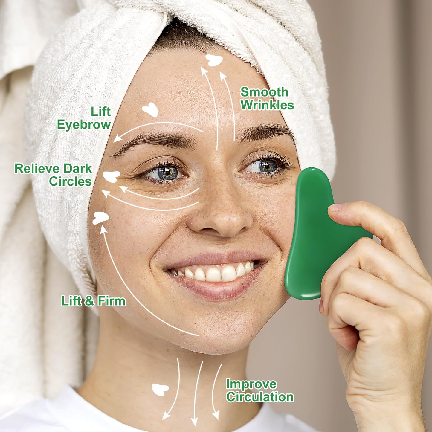 rosenice Gua Sha Facial Tools Guasha Tool Gua Sha Jade Stone Manual Massage Sticks for Jawline Sculpting and Puffiness Reducing for Face Body Relieve Muscle Tensions Reduce Festive Gifts