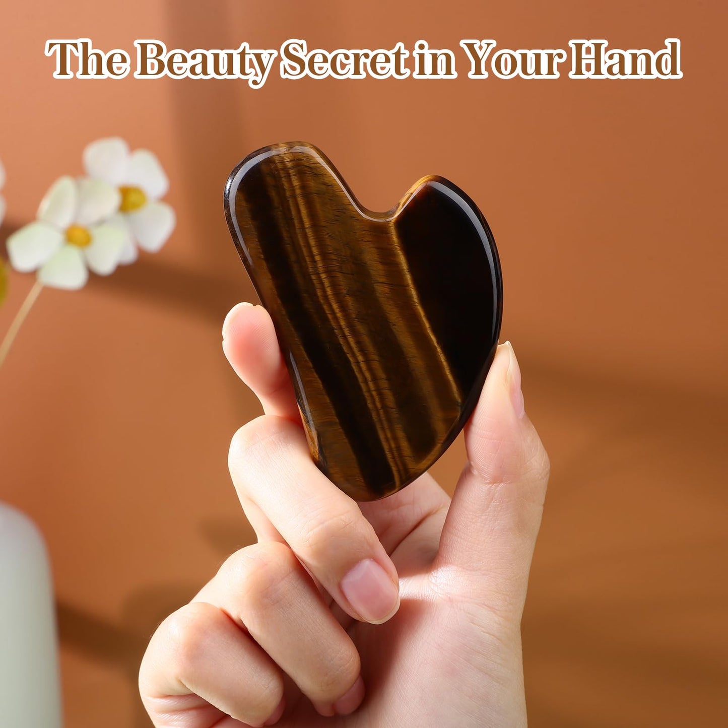 rosenice Gua Sha Facial Tools Guasha Tool Gua Sha Jade Stone Manual Massage Sticks for Jawline Sculpting and Puffiness Reducing for Face Body Relieve Muscle Tensions Reduce Festive Gifts