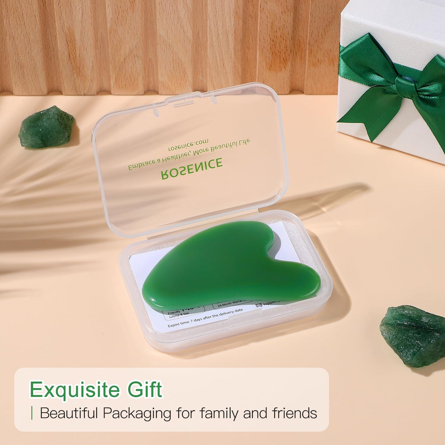 rosenice Gua Sha Facial Tools Guasha Tool Gua Sha Jade Stone Manual Massage Sticks for Jawline Sculpting and Puffiness Reducing for Face Body Relieve Muscle Tensions Reduce Festive Gifts
