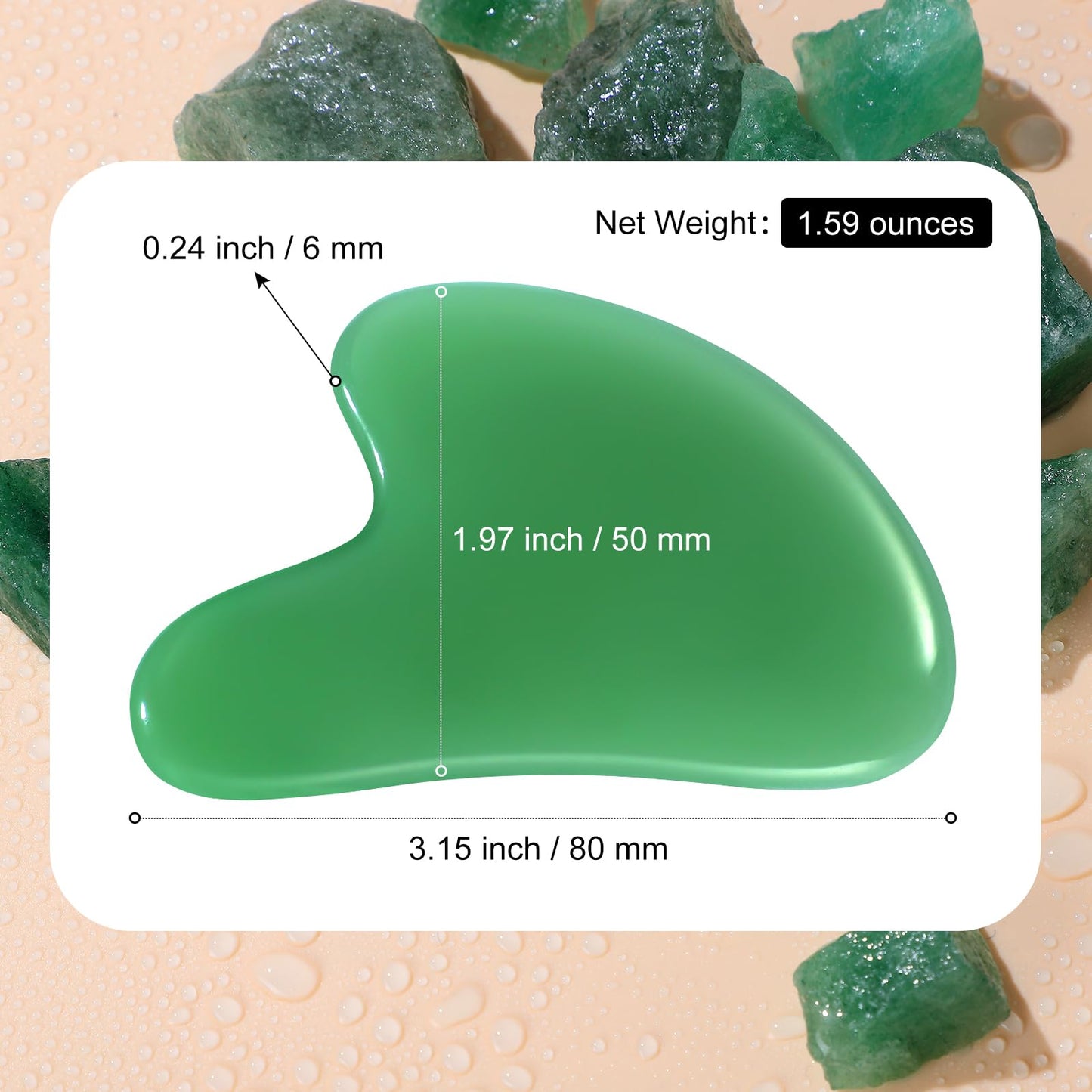 rosenice Gua Sha Facial Tools Guasha Tool Gua Sha Jade Stone Manual Massage Sticks for Jawline Sculpting and Puffiness Reducing for Face Body Relieve Muscle Tensions Reduce Festive Gifts