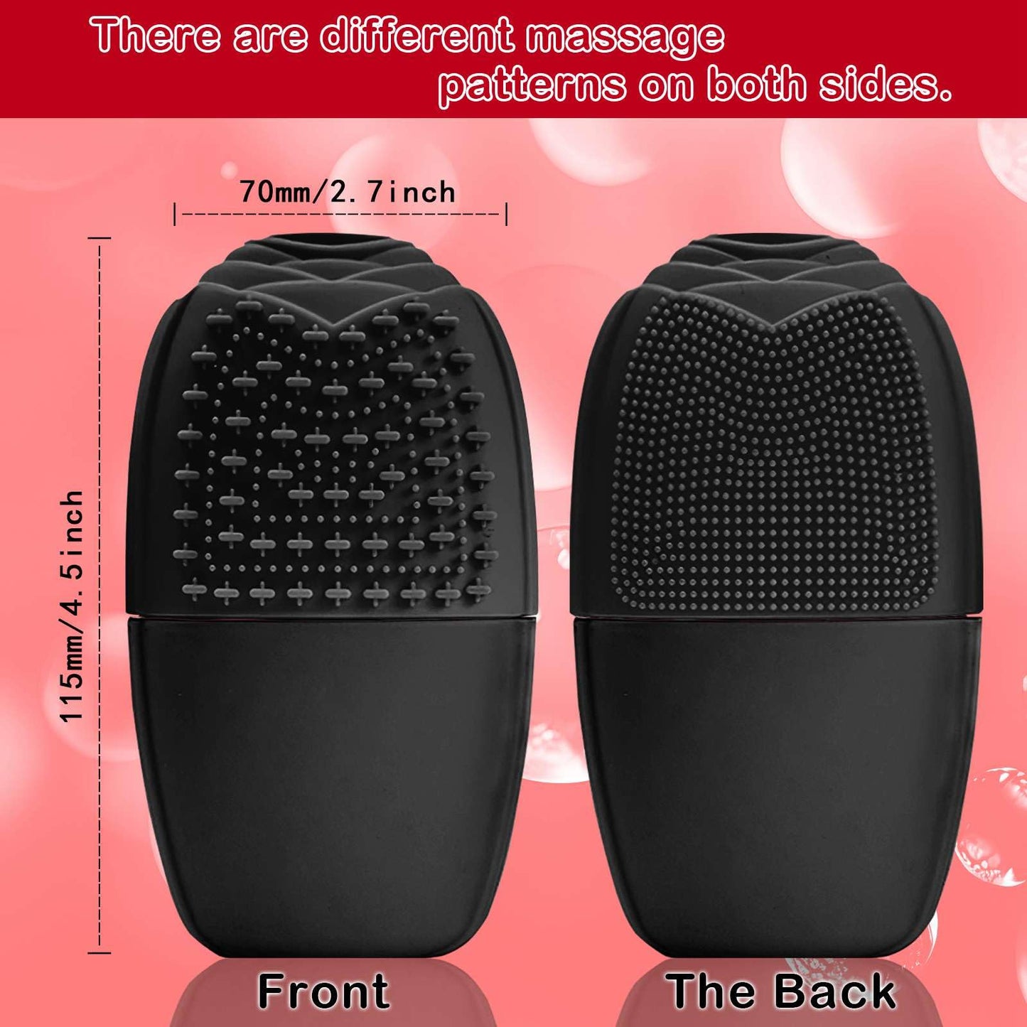 XHJRI Ice Cube Roller Massager for Face, Eyes and Neck Naturally Conditioning and Skin Care,De-Puff Eye Bags,Reduce Migraine Pain,Reusable Massage Silicone Ice Mold (Pink)