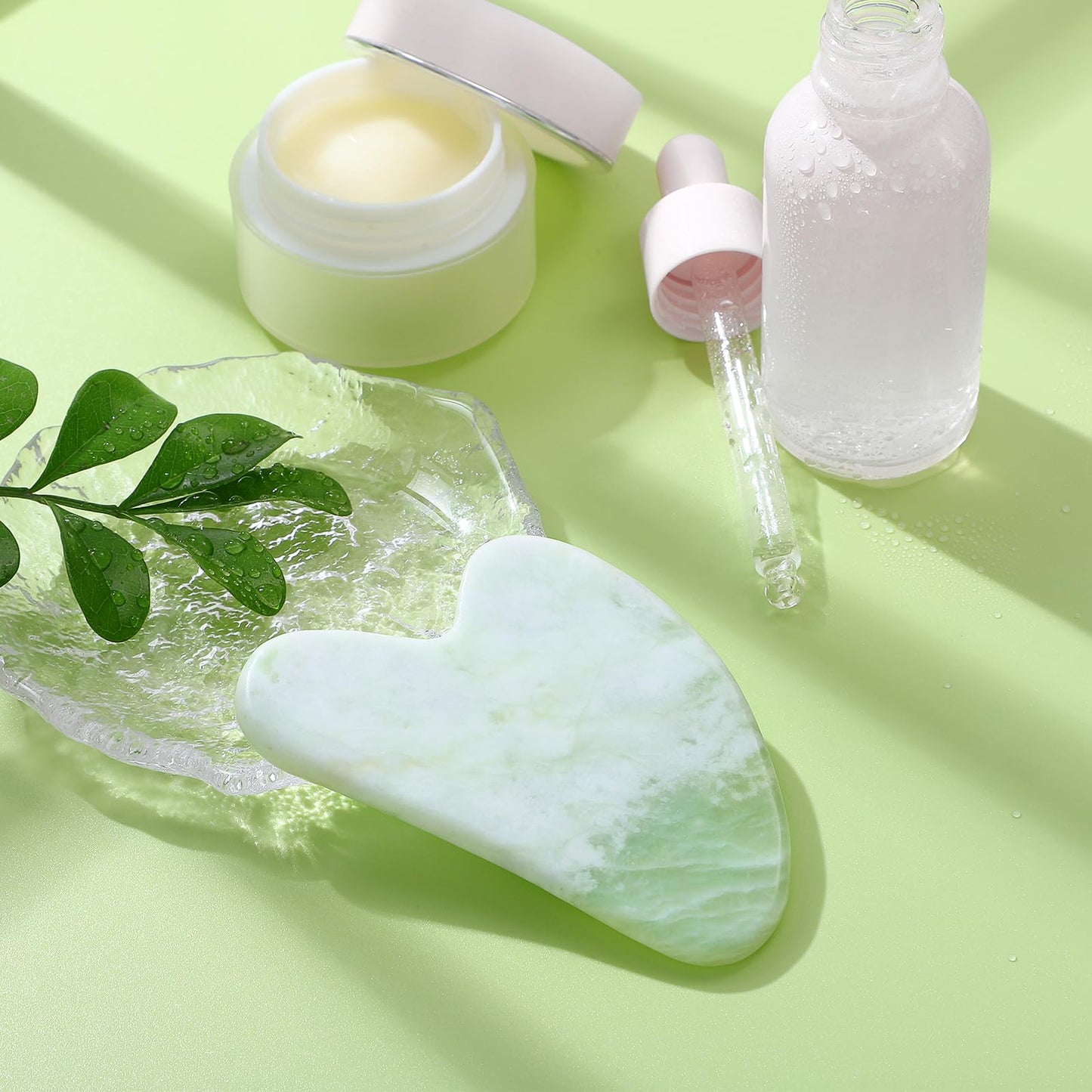 rosenice Gua Sha Facial Tools Guasha Tool Gua Sha Jade Stone Manual Massage Sticks for Jawline Sculpting and Puffiness Reducing for Face Body Relieve Muscle Tensions Reduce Festive Gifts
