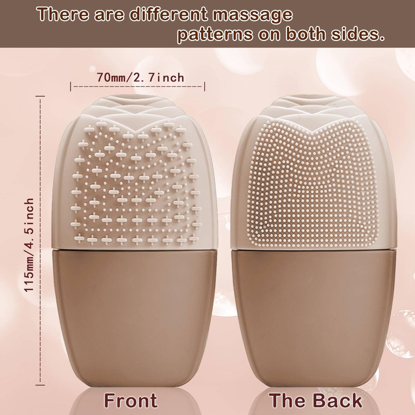 XHJRI Ice Cube Roller Massager for Face, Eyes and Neck Naturally Conditioning and Skin Care,De-Puff Eye Bags,Reduce Migraine Pain,Reusable Massage Silicone Ice Mold (Pink)