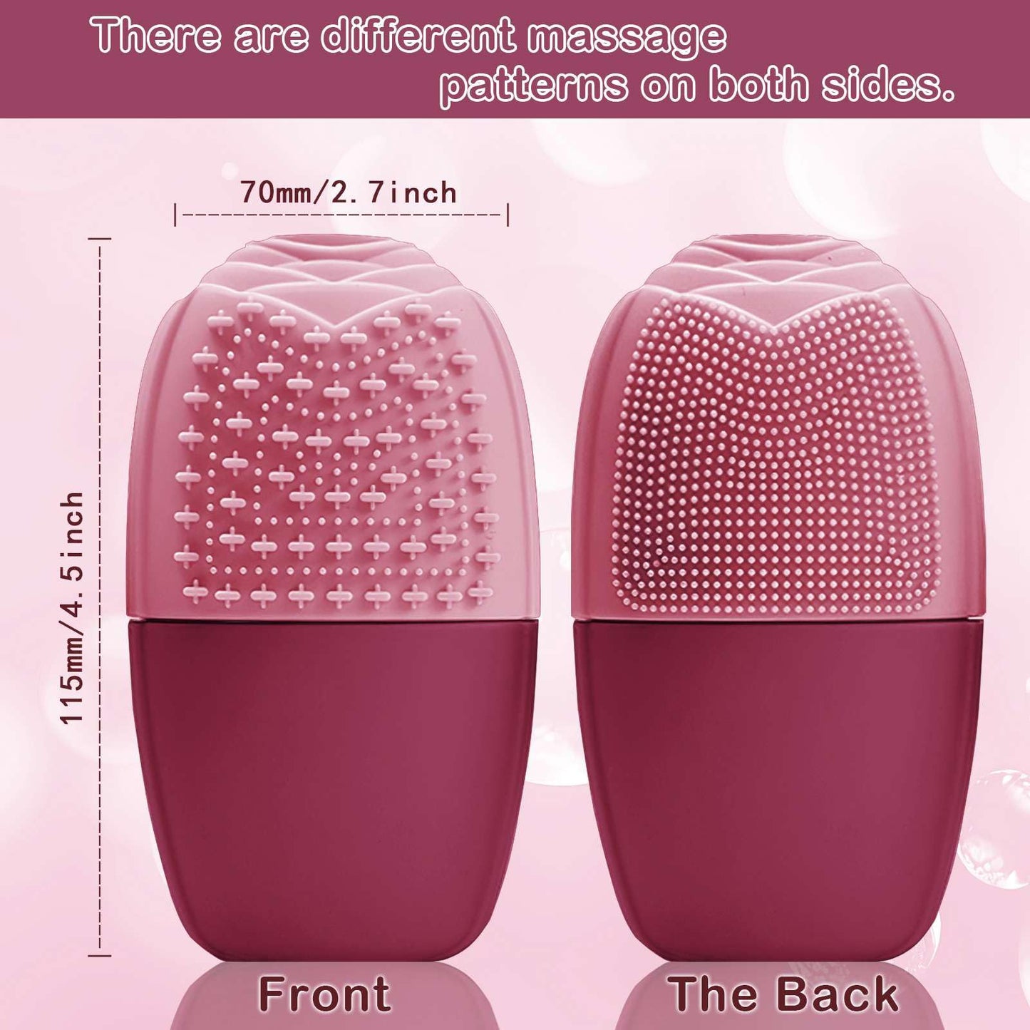 XHJRI Ice Cube Roller Massager for Face, Eyes and Neck Naturally Conditioning and Skin Care,De-Puff Eye Bags,Reduce Migraine Pain,Reusable Massage Silicone Ice Mold (Pink)