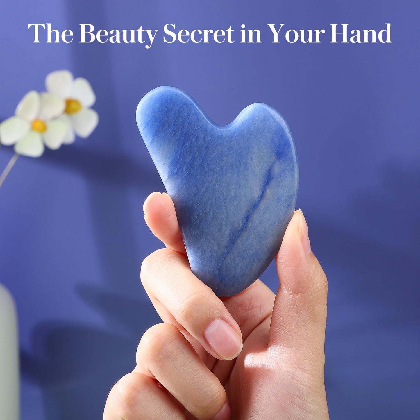 rosenice Gua Sha Facial Tools Guasha Tool Gua Sha Jade Stone Manual Massage Sticks for Jawline Sculpting and Puffiness Reducing for Face Body Relieve Muscle Tensions Reduce Festive Gifts