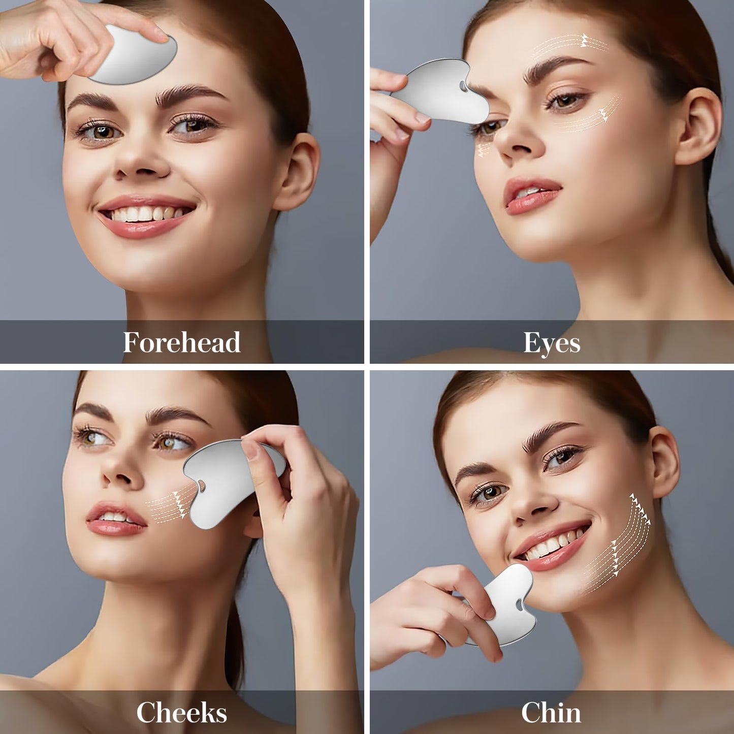 rosenice Gua Sha Facial Tools Guasha Tool Gua Sha Jade Stone Manual Massage Sticks for Jawline Sculpting and Puffiness Reducing for Face Body Relieve Muscle Tensions Reduce Festive Gifts