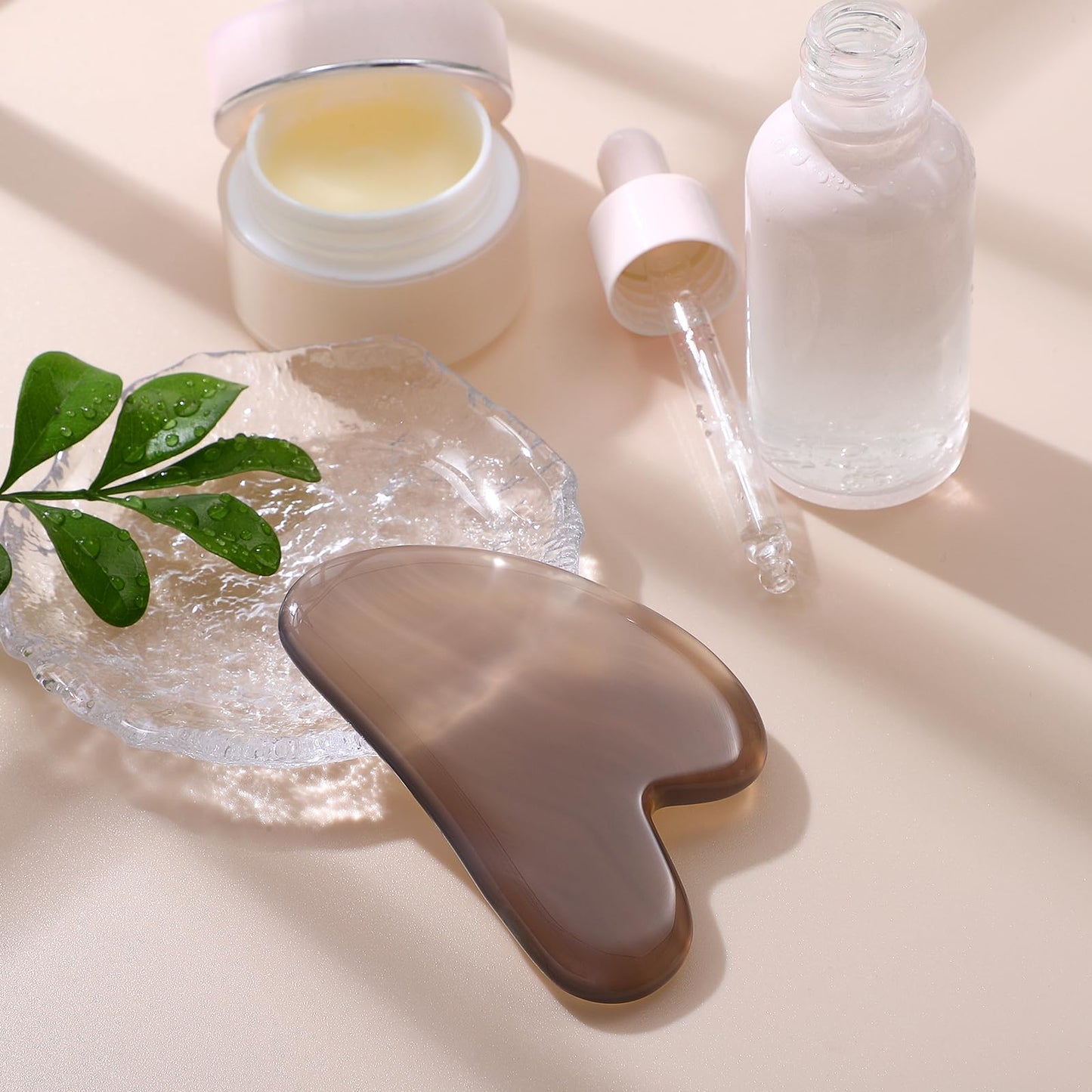 rosenice Gua Sha Facial Tools Guasha Tool Gua Sha Jade Stone Manual Massage Sticks for Jawline Sculpting and Puffiness Reducing for Face Body Relieve Muscle Tensions Reduce Festive Gifts