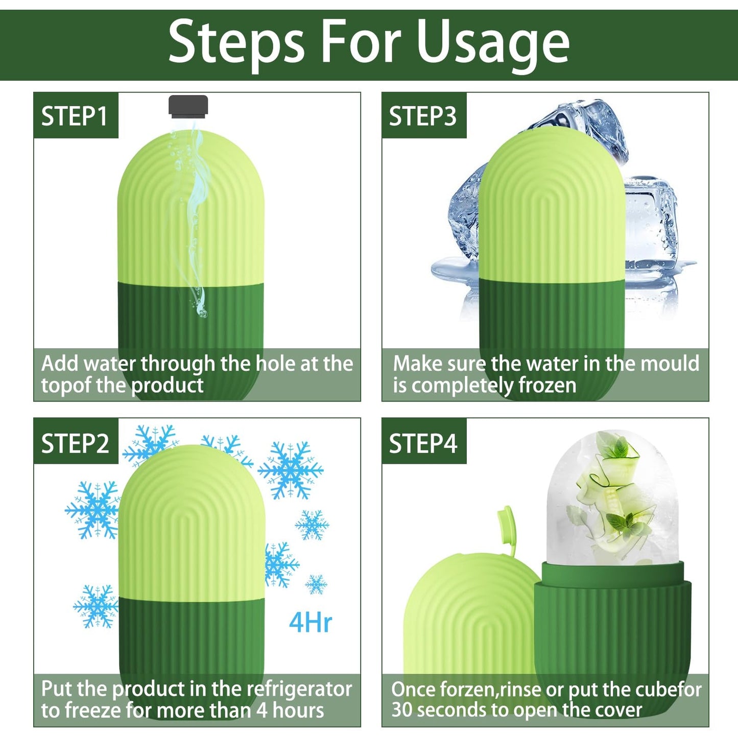 XHJRI Ice Cube Roller Massager for Face, Eyes and Neck Naturally Conditioning and Skin Care,De-Puff Eye Bags,Reduce Migraine Pain,Reusable Massage Silicone Ice Mold (Pink)