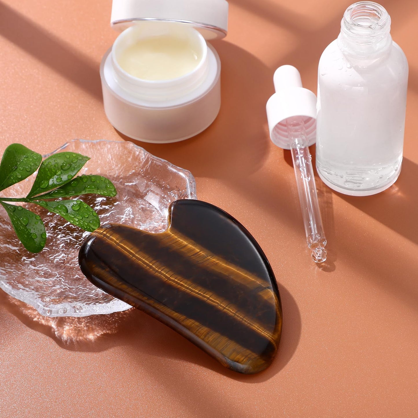 rosenice Gua Sha Facial Tools Guasha Tool Gua Sha Jade Stone Manual Massage Sticks for Jawline Sculpting and Puffiness Reducing for Face Body Relieve Muscle Tensions Reduce Festive Gifts