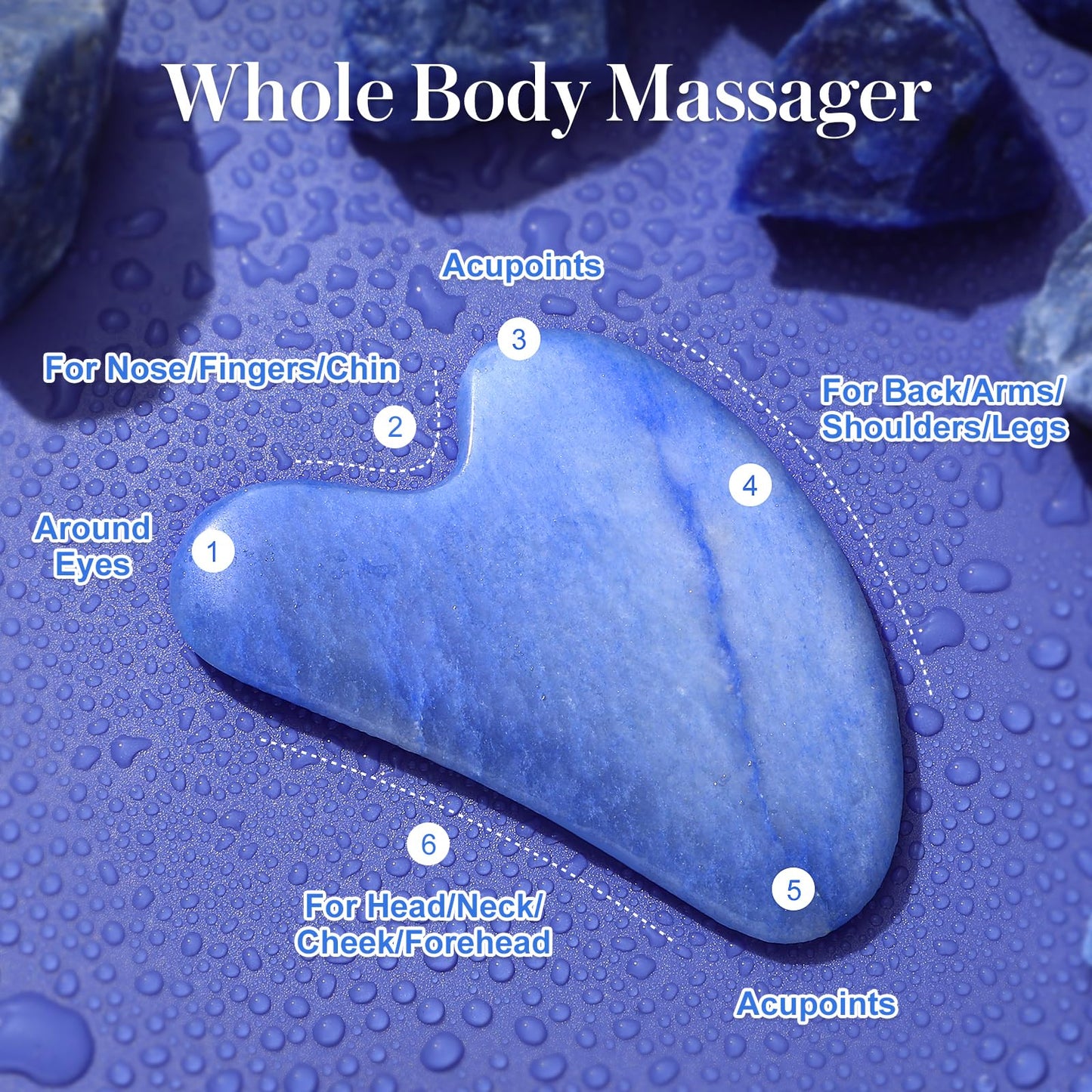 rosenice Gua Sha Facial Tools Guasha Tool Gua Sha Jade Stone Manual Massage Sticks for Jawline Sculpting and Puffiness Reducing for Face Body Relieve Muscle Tensions Reduce Festive Gifts