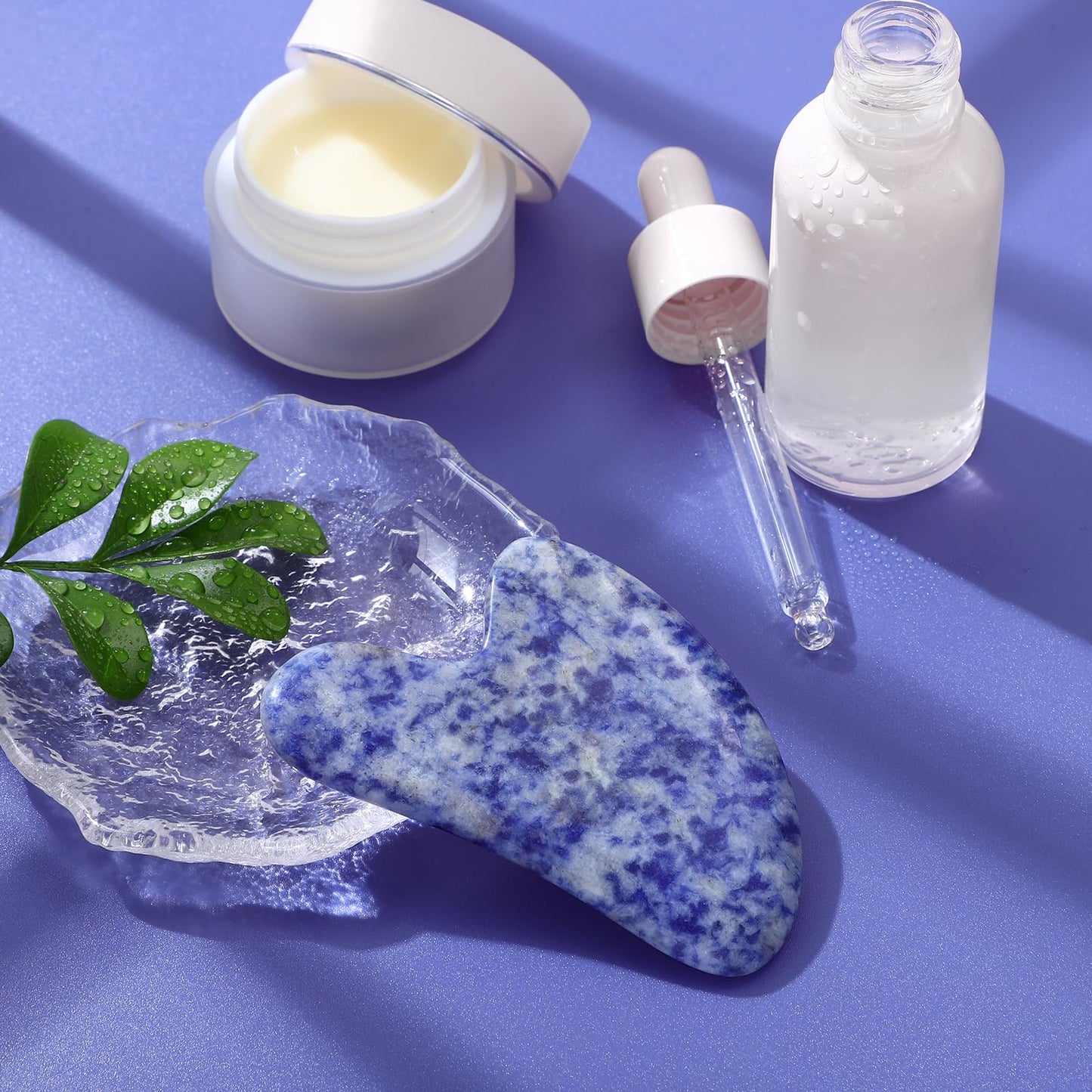 rosenice Gua Sha Facial Tools Guasha Tool Gua Sha Jade Stone Manual Massage Sticks for Jawline Sculpting and Puffiness Reducing for Face Body Relieve Muscle Tensions Reduce Festive Gifts