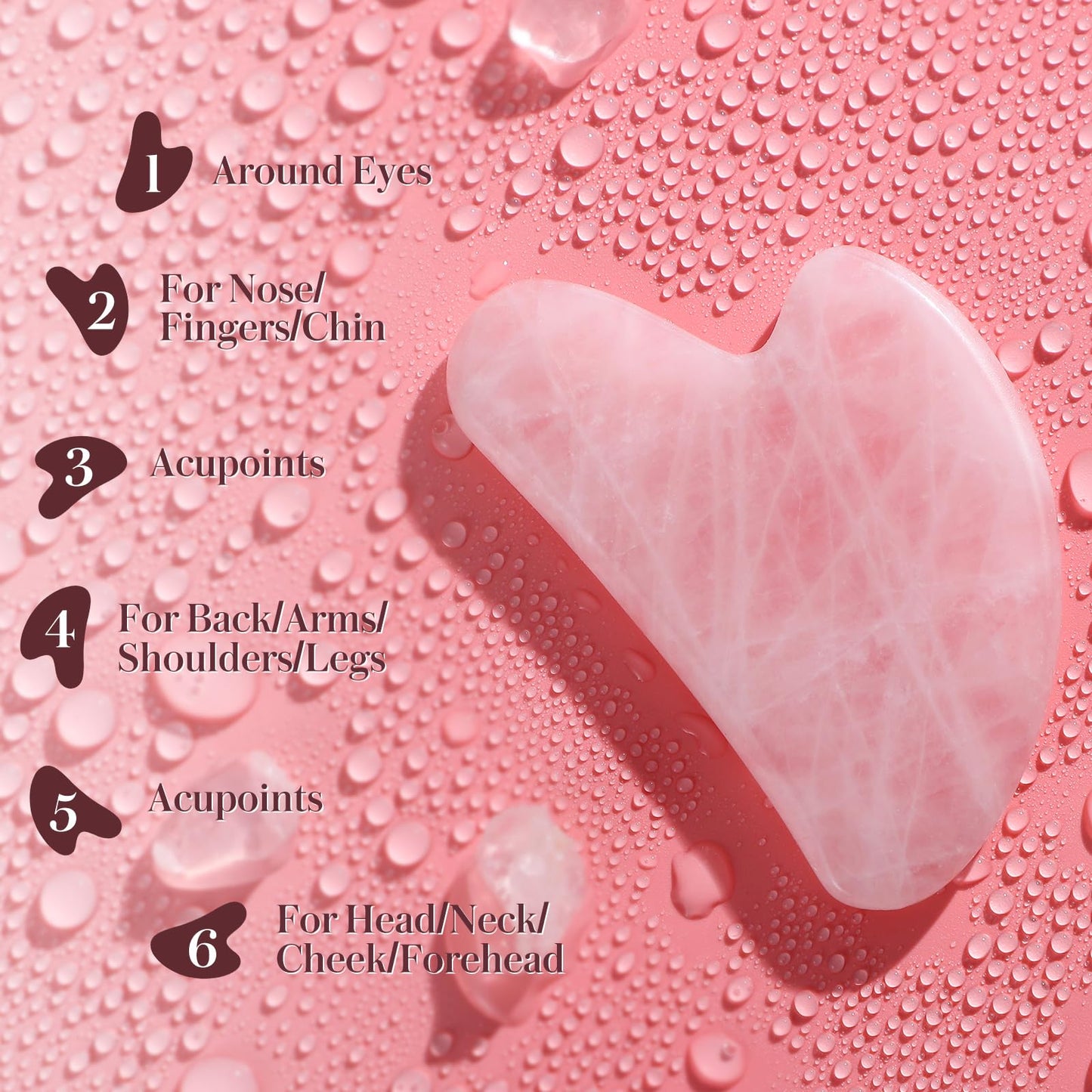 rosenice Gua Sha Facial Tools Guasha Tool Gua Sha Jade Stone Manual Massage Sticks for Jawline Sculpting and Puffiness Reducing for Face Body Relieve Muscle Tensions Reduce Festive Gifts