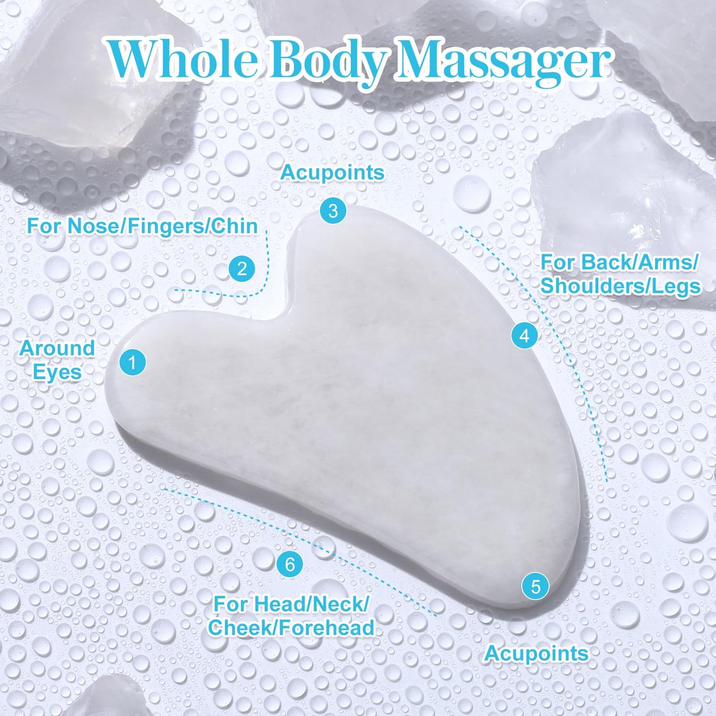 rosenice Gua Sha Facial Tools Guasha Tool Gua Sha Jade Stone Manual Massage Sticks for Jawline Sculpting and Puffiness Reducing for Face Body Relieve Muscle Tensions Reduce Festive Gifts