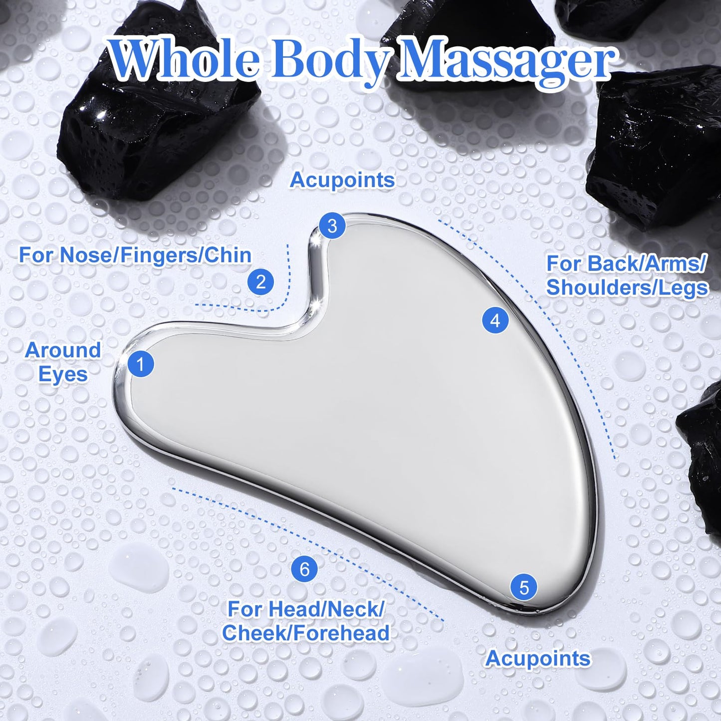 rosenice Gua Sha Facial Tools Guasha Tool Gua Sha Jade Stone Manual Massage Sticks for Jawline Sculpting and Puffiness Reducing for Face Body Relieve Muscle Tensions Reduce Festive Gifts