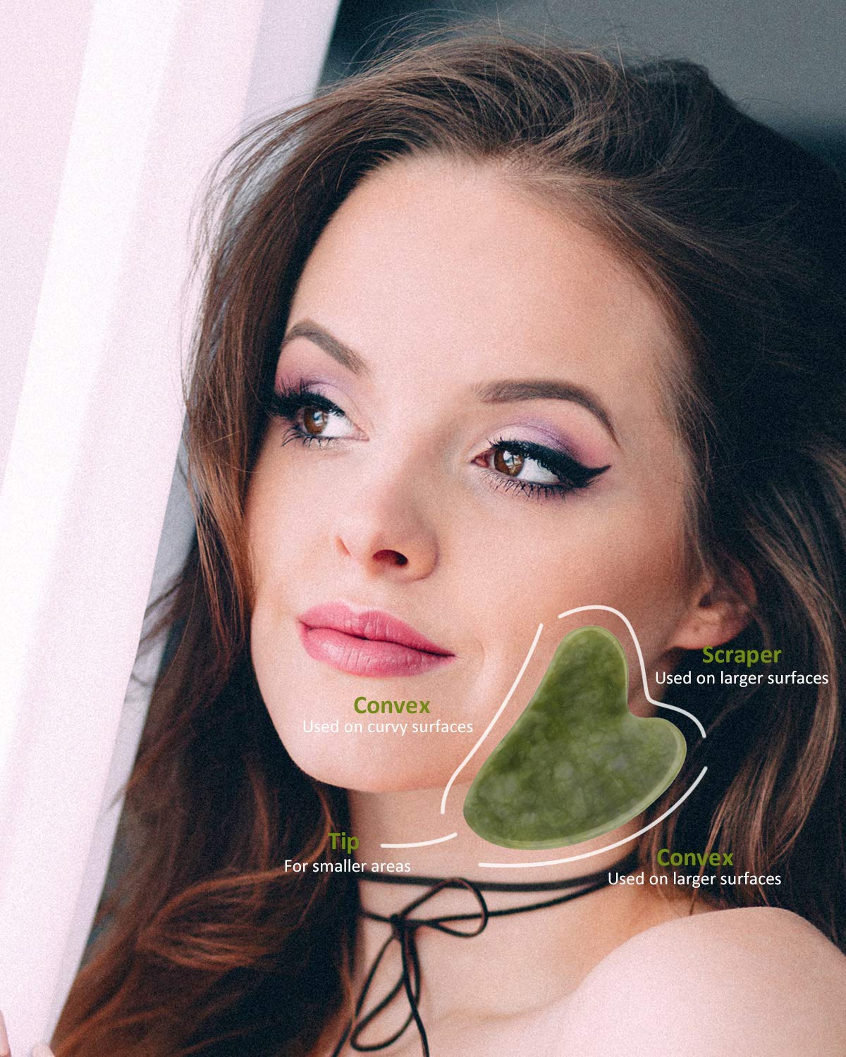 Jade Roller for Face, Jade Roller and Gua Sha Set, EUASOO 100% Real Natural Beauty Jade Facial Roller Massage Tool for Face Eyes Neck Body – Anti Aging Beauty Treatment