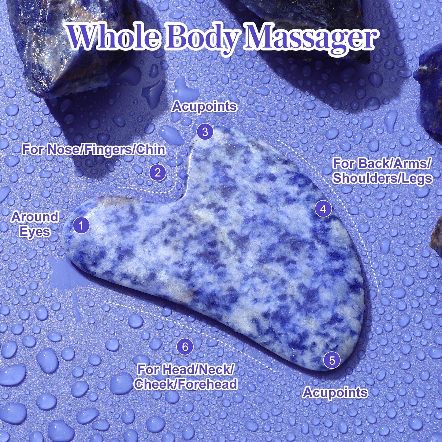rosenice Gua Sha Facial Tools Guasha Tool Gua Sha Jade Stone Manual Massage Sticks for Jawline Sculpting and Puffiness Reducing for Face Body Relieve Muscle Tensions Reduce Festive Gifts